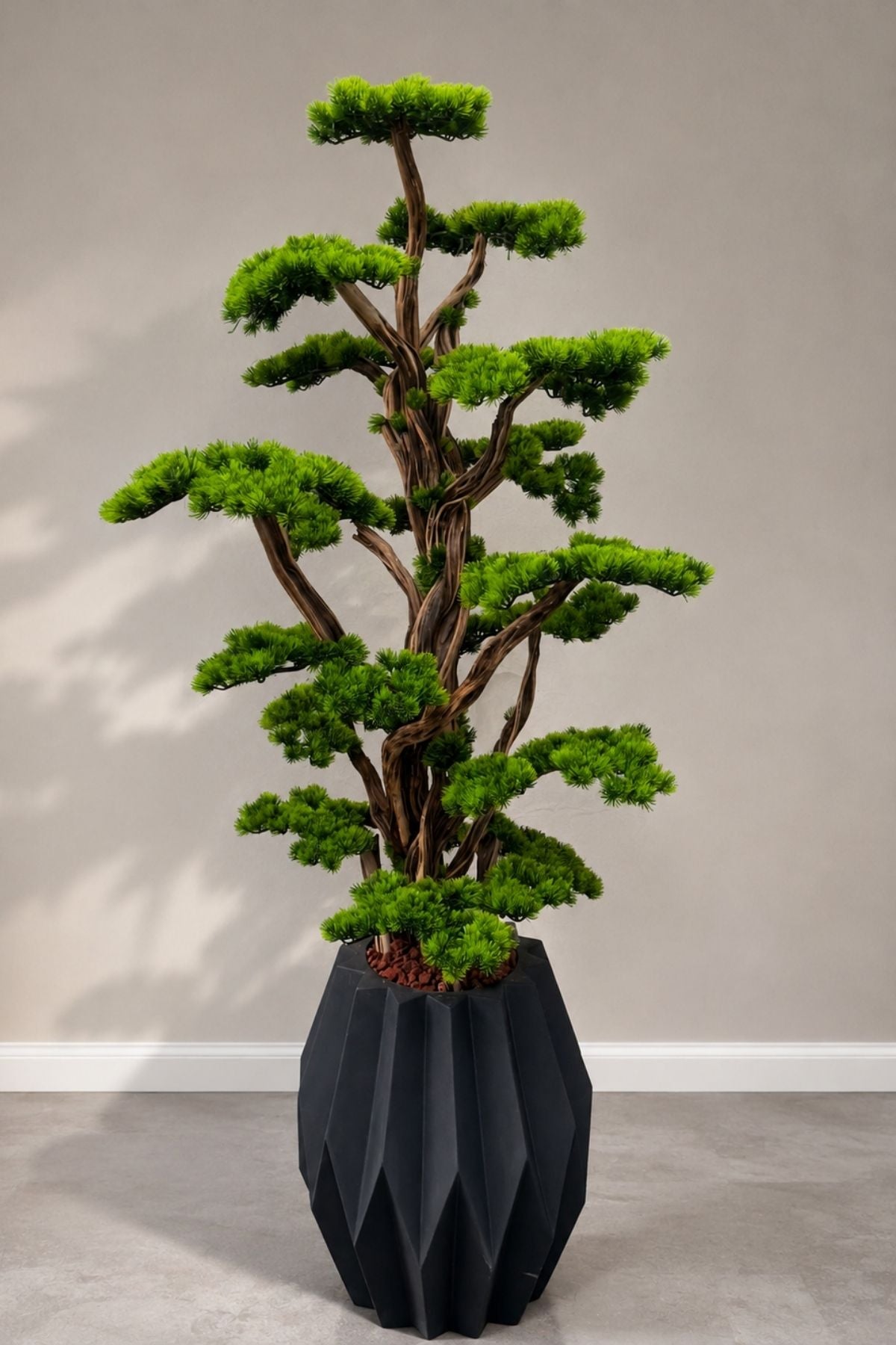 Lüks Yapay Bonsai Ağacı 200 Cm 50 Dal Dekoratif Fiber Saksılı