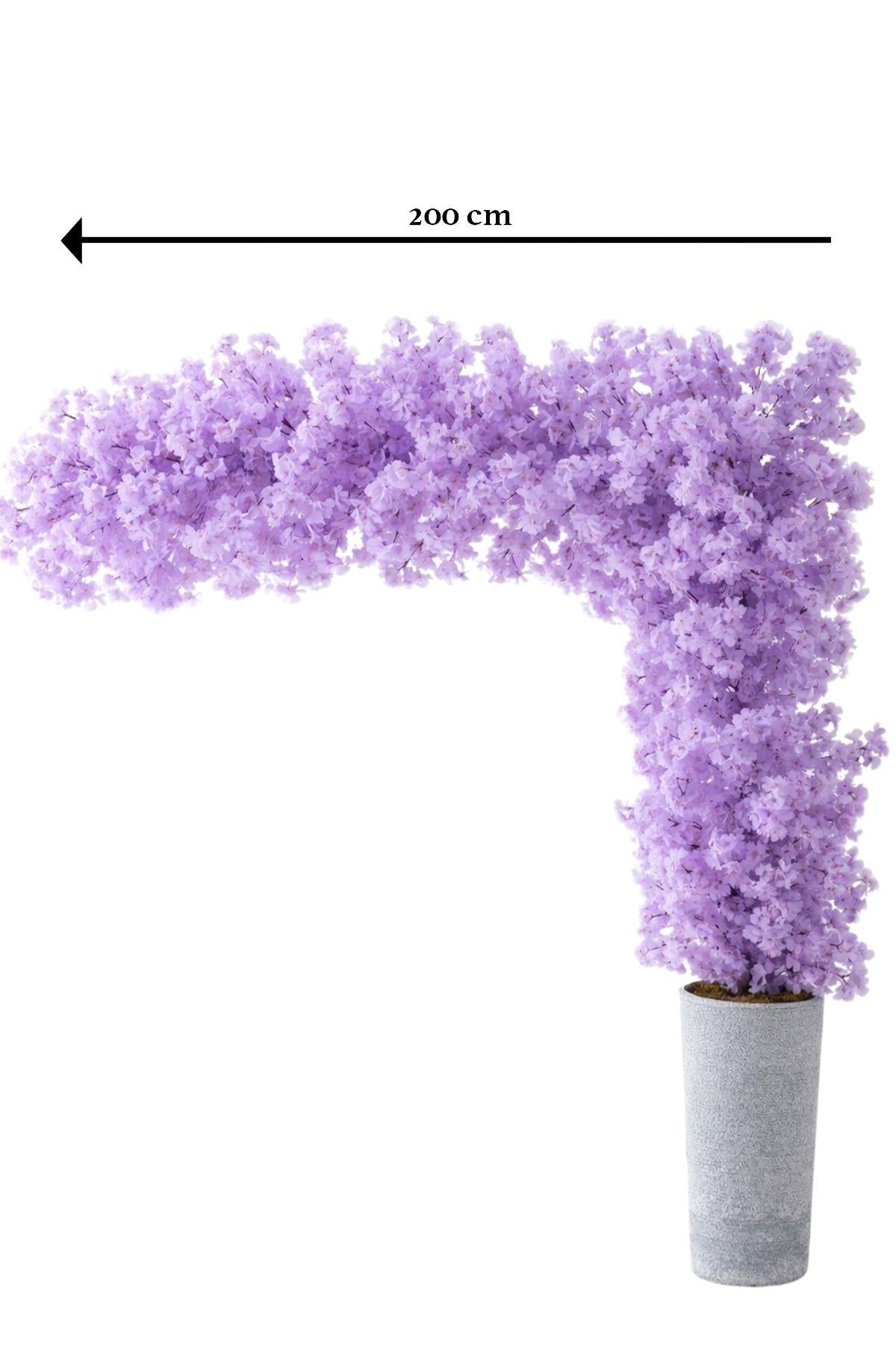 Büyük Yapay Bahar Dalı Çiçeği Lila