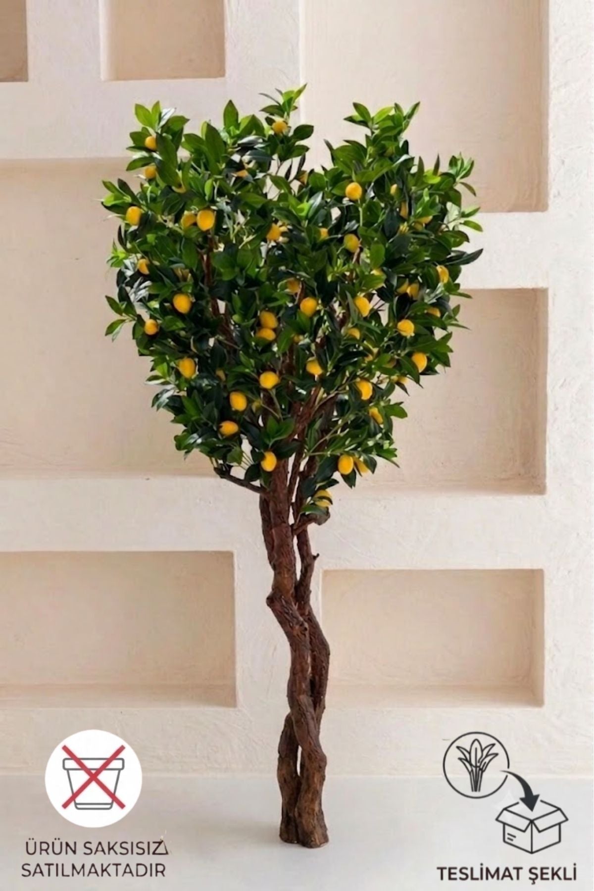 Yapay Premium Limon Ağacı Islak Dokulu 200 Cm 35 Dal Saksısız