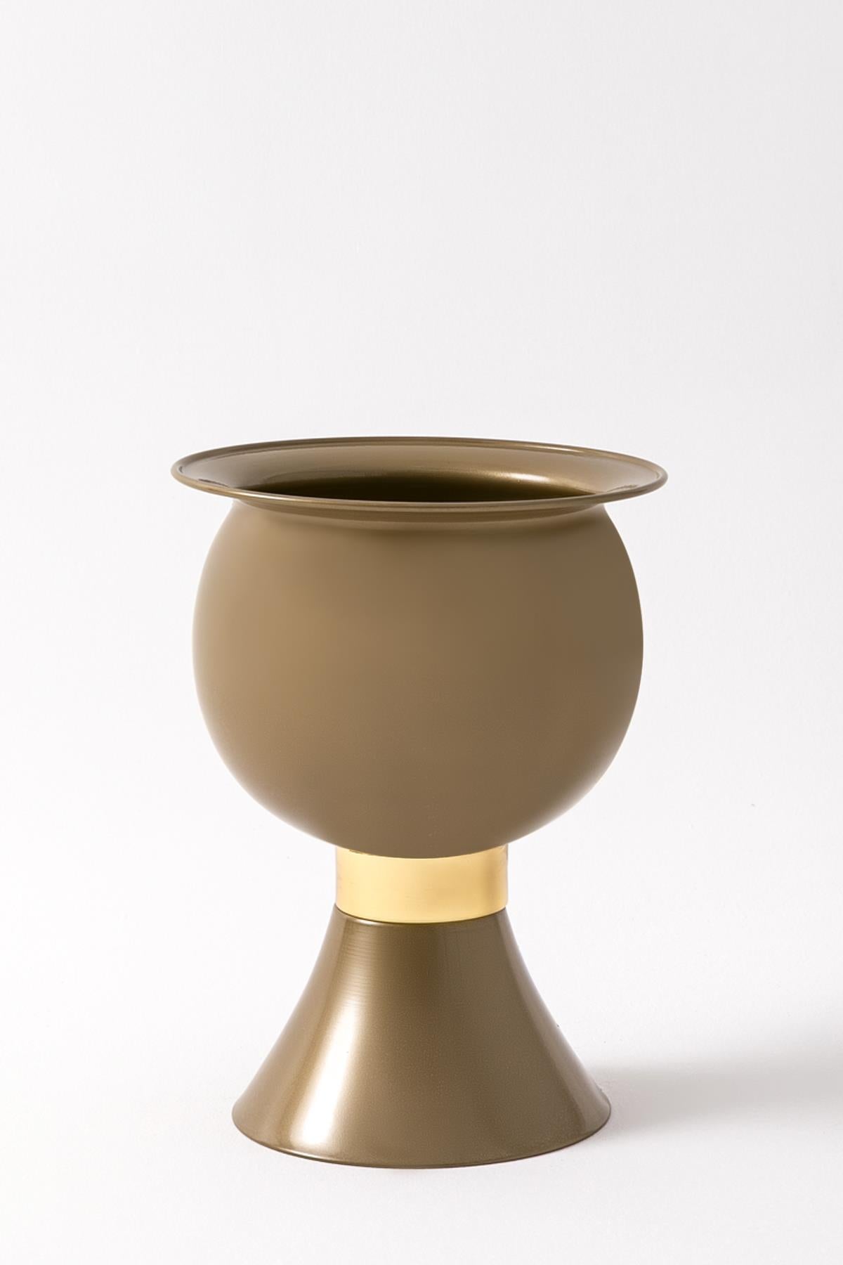 Metal Darbuka Saksı Gold 30*45