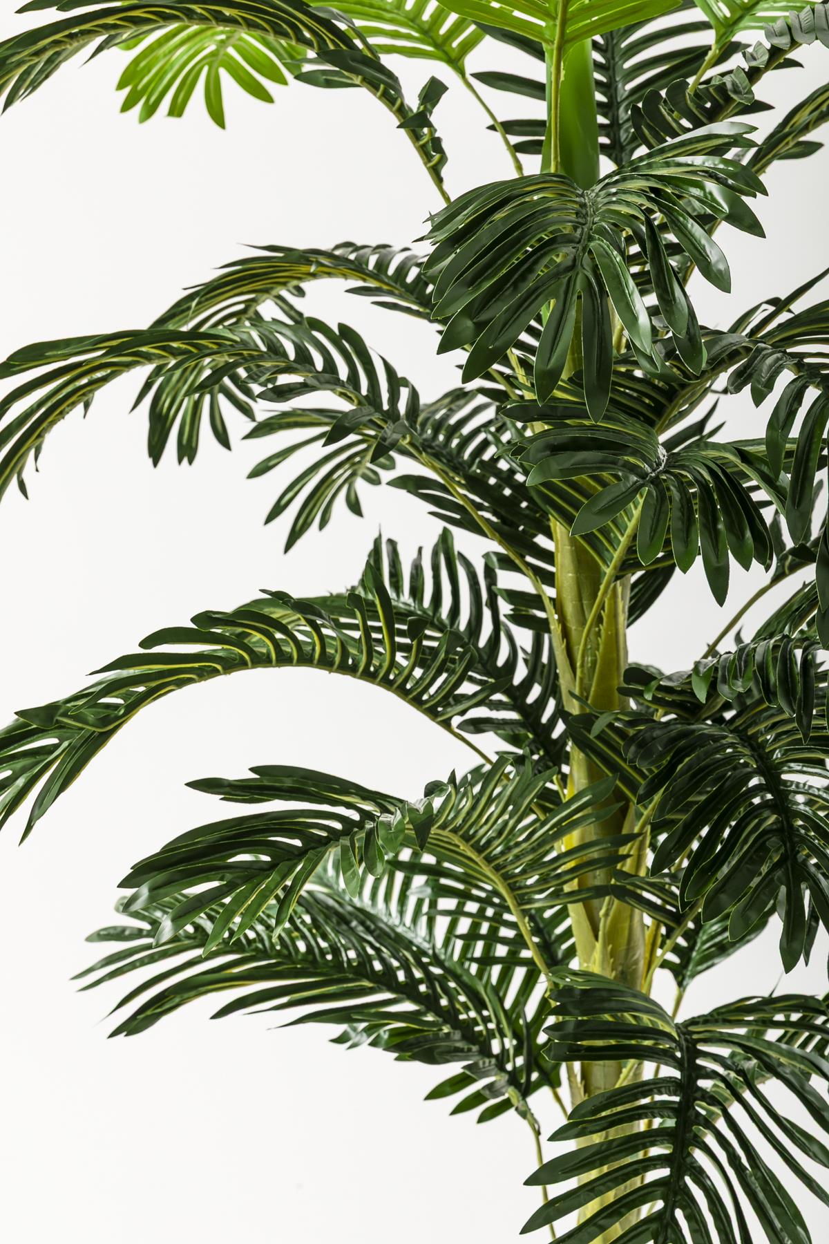 Yapay Ağaç Areka 180 Cm 32 Yaprak Siyah Balon Saksı