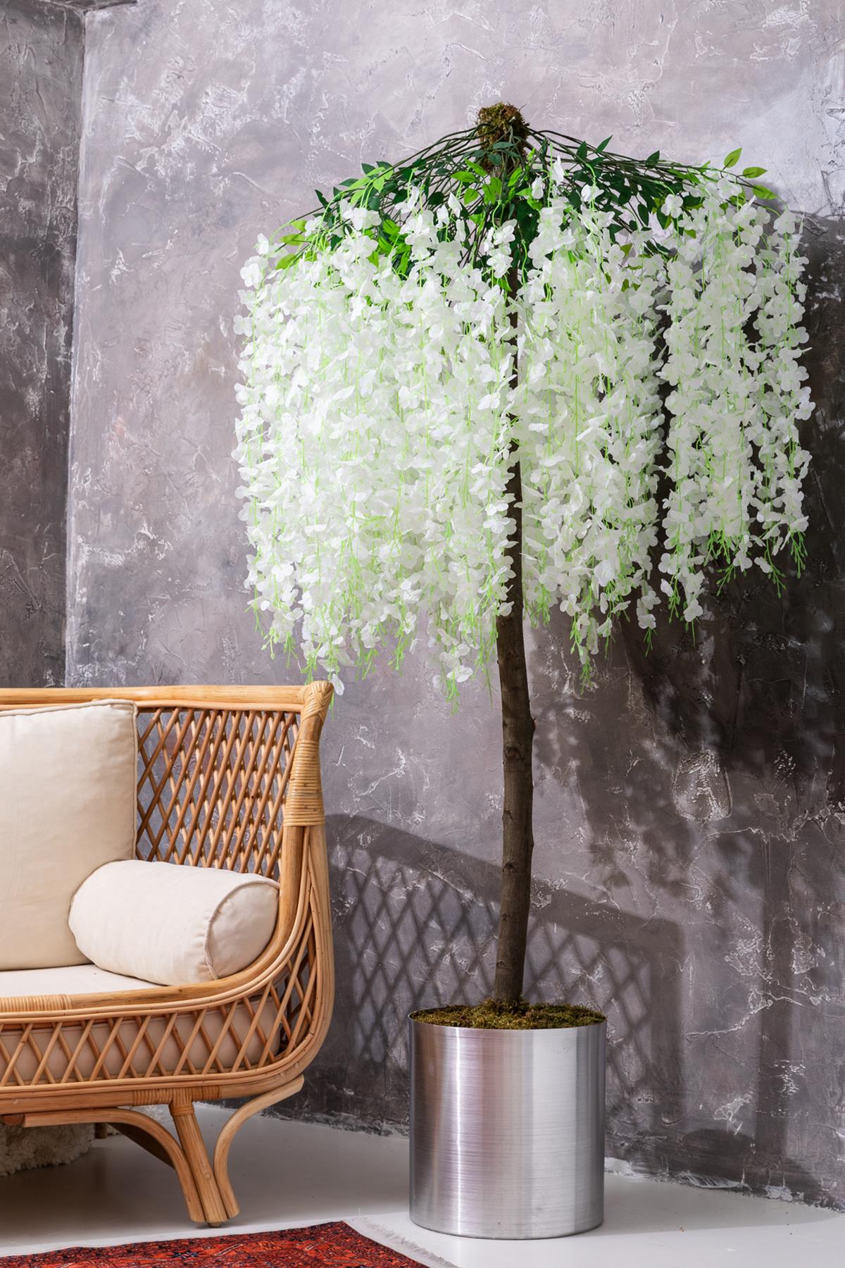 Yapay Akasya Ağacı Beyaz 180 Cm