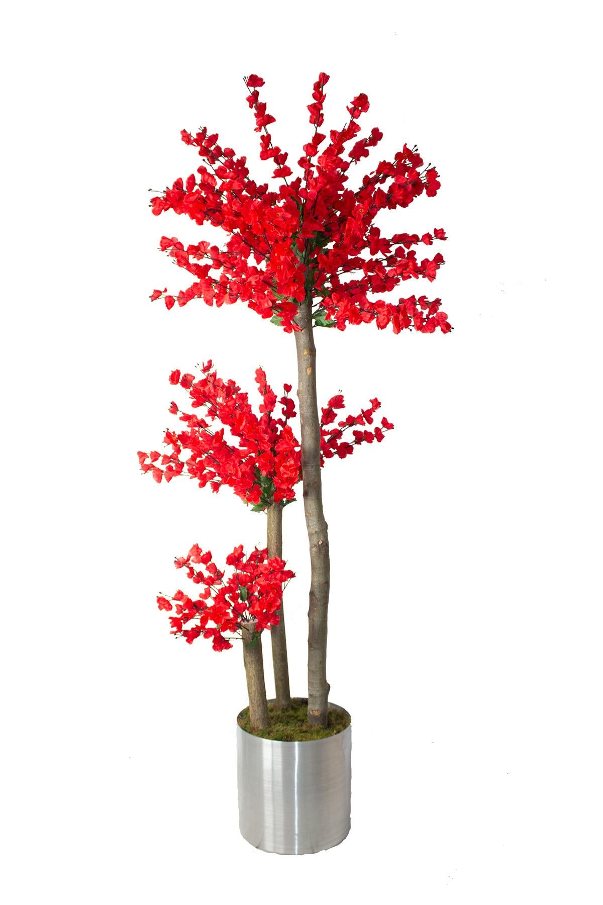 Yapay Bahar Dalı Ağacı Kırmızı 108 Dal 180 cm