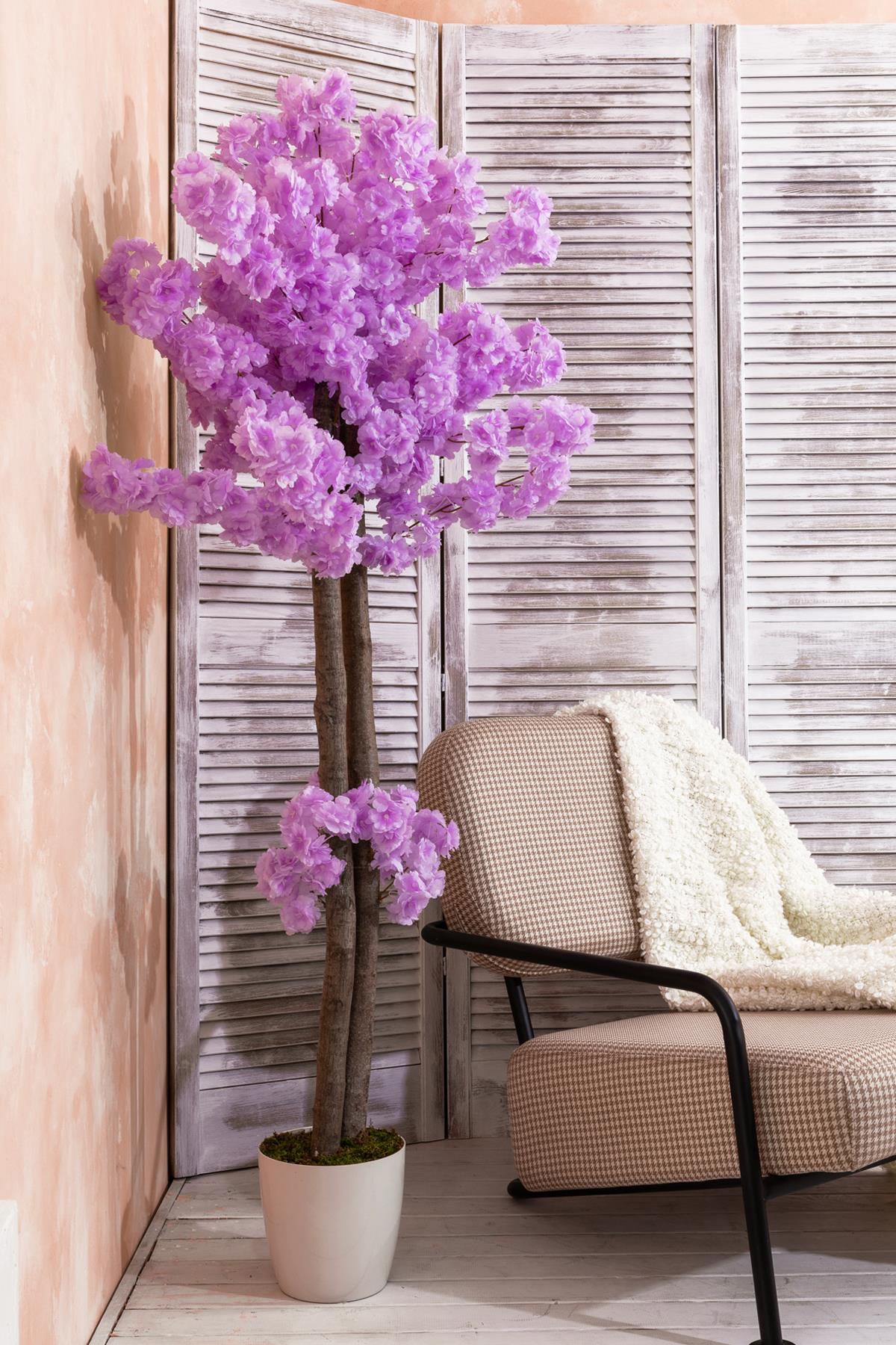 Yapay Bahar Dalı Ağacı Mor 130 cm