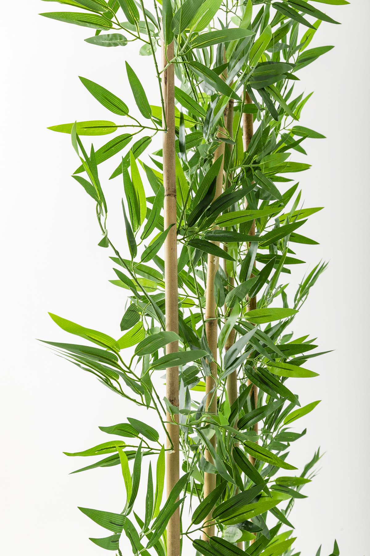 Yapay Bambu Seperatör 200 Cm Ahşap Kahverengi Saksı