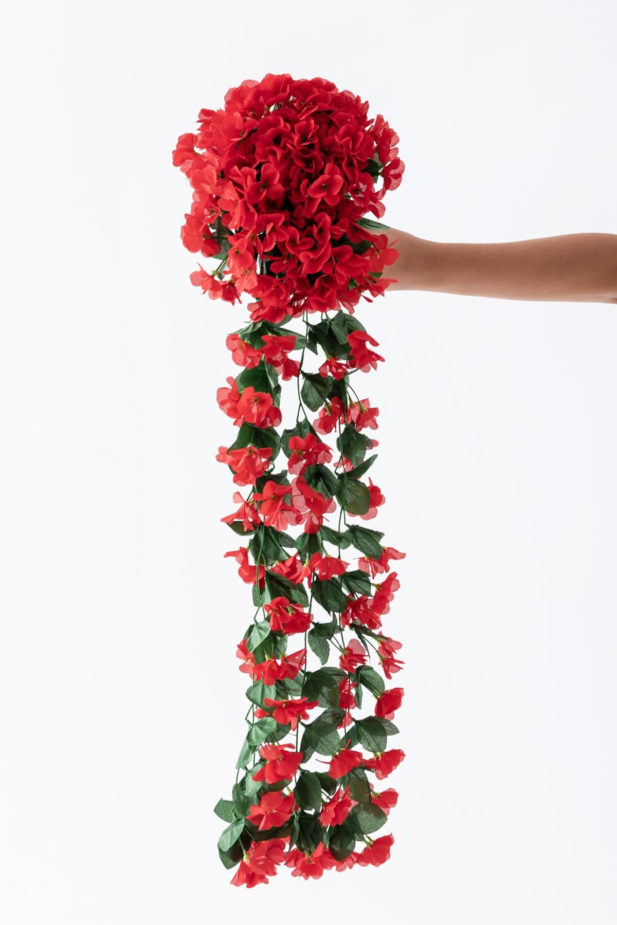 Yapay Begonvil Çiçeği 75 cm Kırmızı 22 Dal
