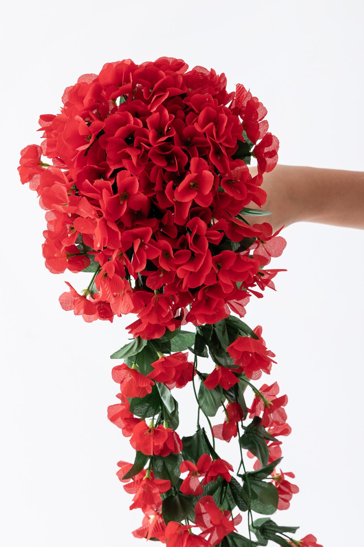 Yapay Begonvil Çiçeği 75 cm Kırmızı 22 Dal