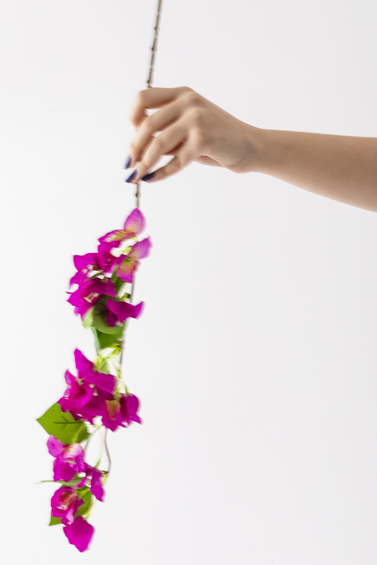 Yapay Begonvil Dalı 80 cm Mor