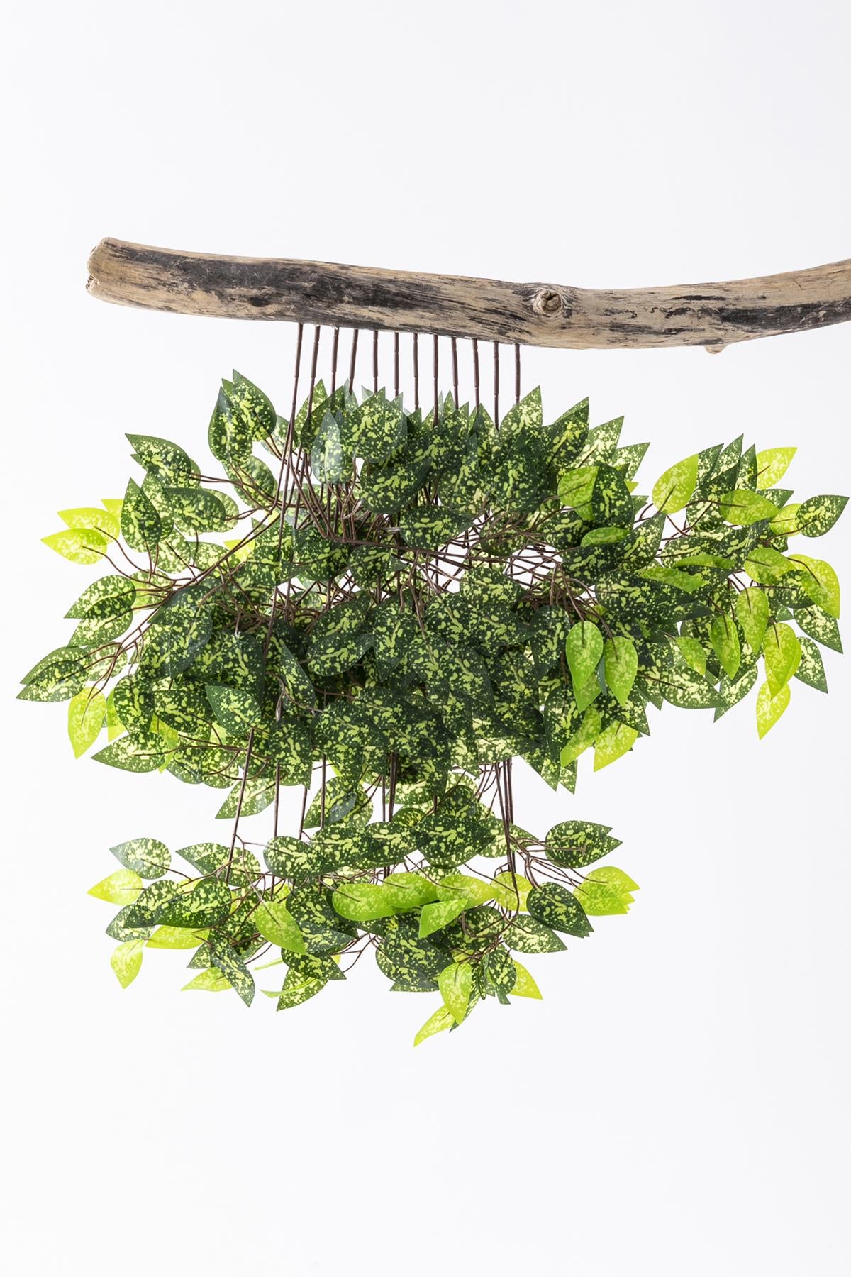 Yapay Benjamin Yaprağı Demet 12'li Alacalı Yeşil