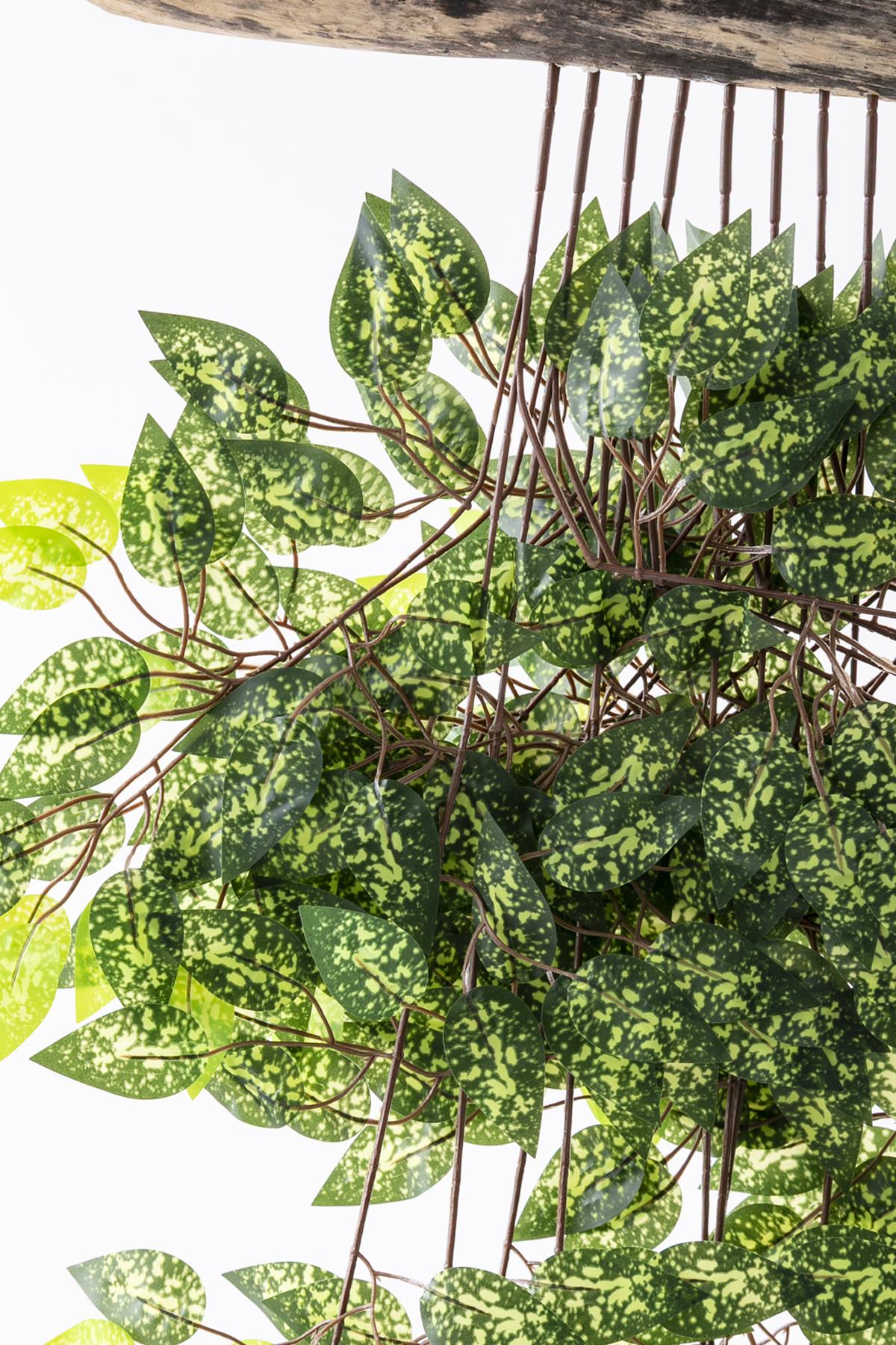 Yapay Benjamin Yaprağı Demet 12'li Alacalı Yeşil