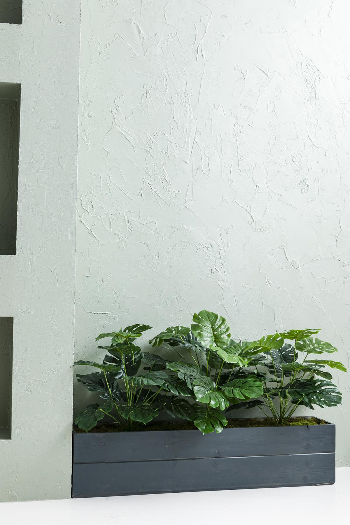 Yapay Bodur Çiçeklik Devetabanı 65 Cm Antrasit Saksı