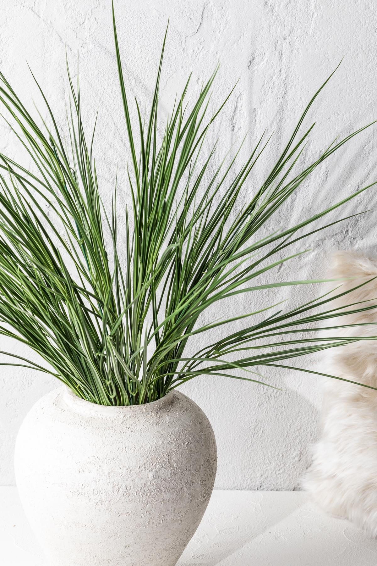 Yapay Büyük İnce Saz Demeti Yeşil 70 Cm 24 Dal