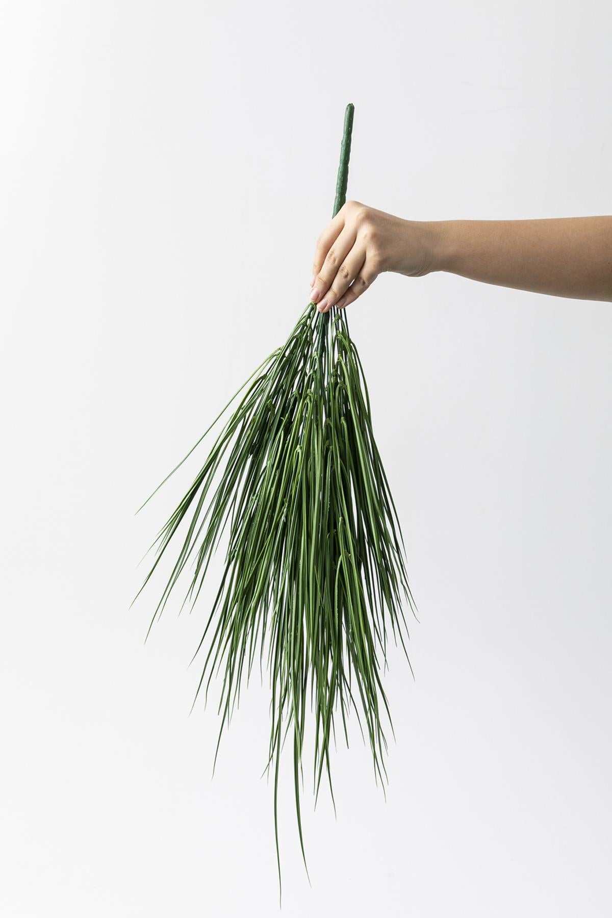 Yapay Büyük İnce Saz Demeti Yeşil 70 Cm 24 Dal