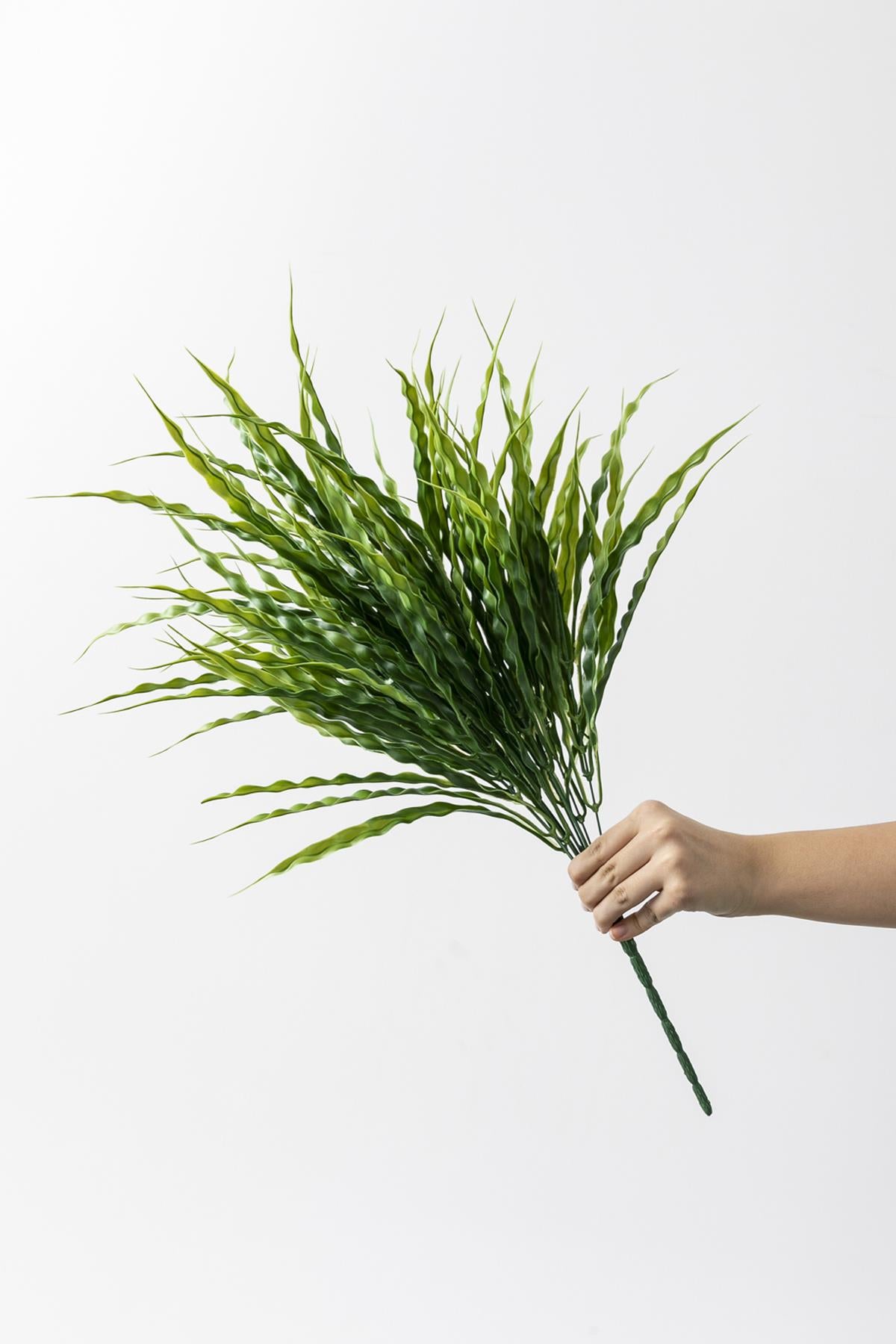 Yapay Büyük Saz Demeti Açık Yeşil 60 Cm 10 Dal