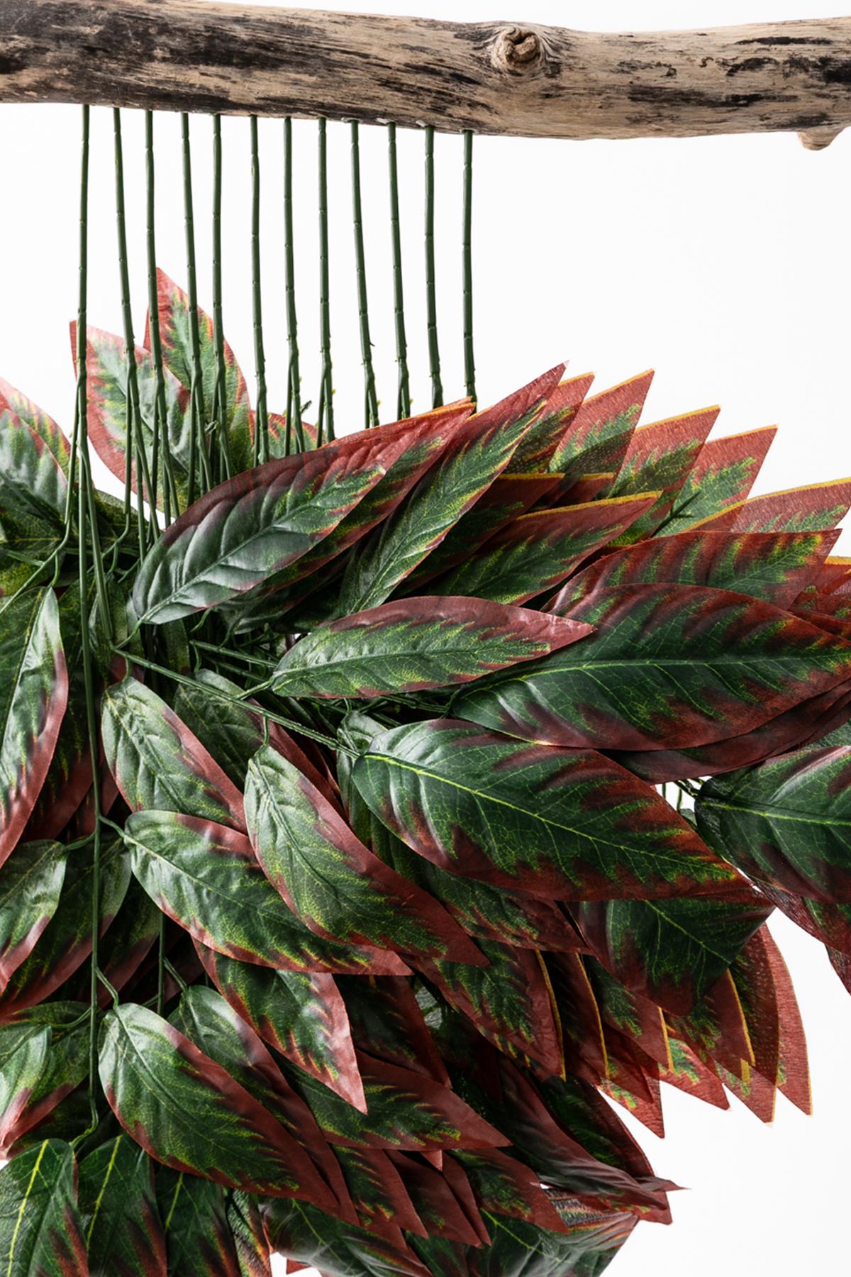 Yapay Ceviz Yaprağı 12'li Kırmızı