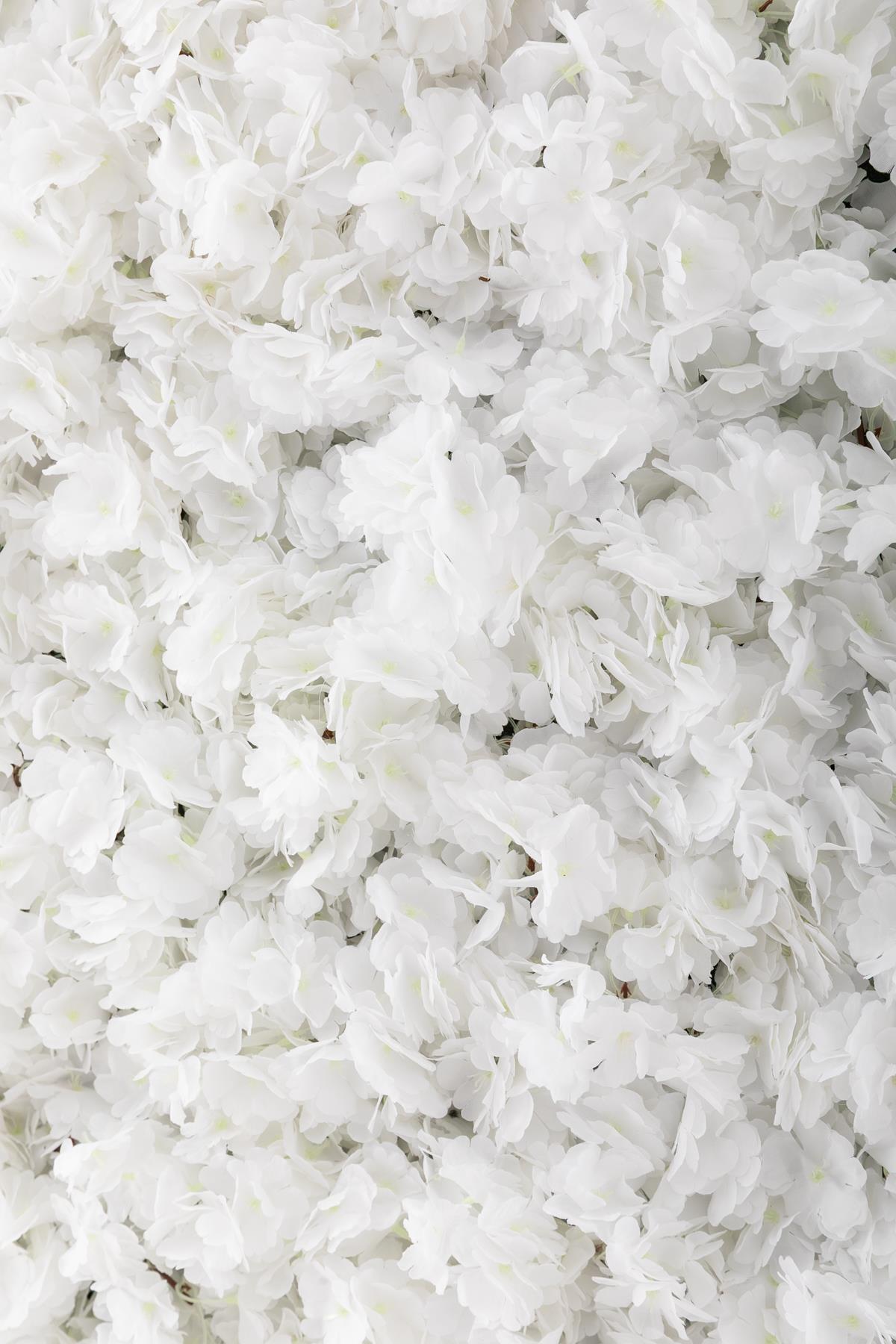 Yapay Çiçek Duvarı 100x100 Beyaz