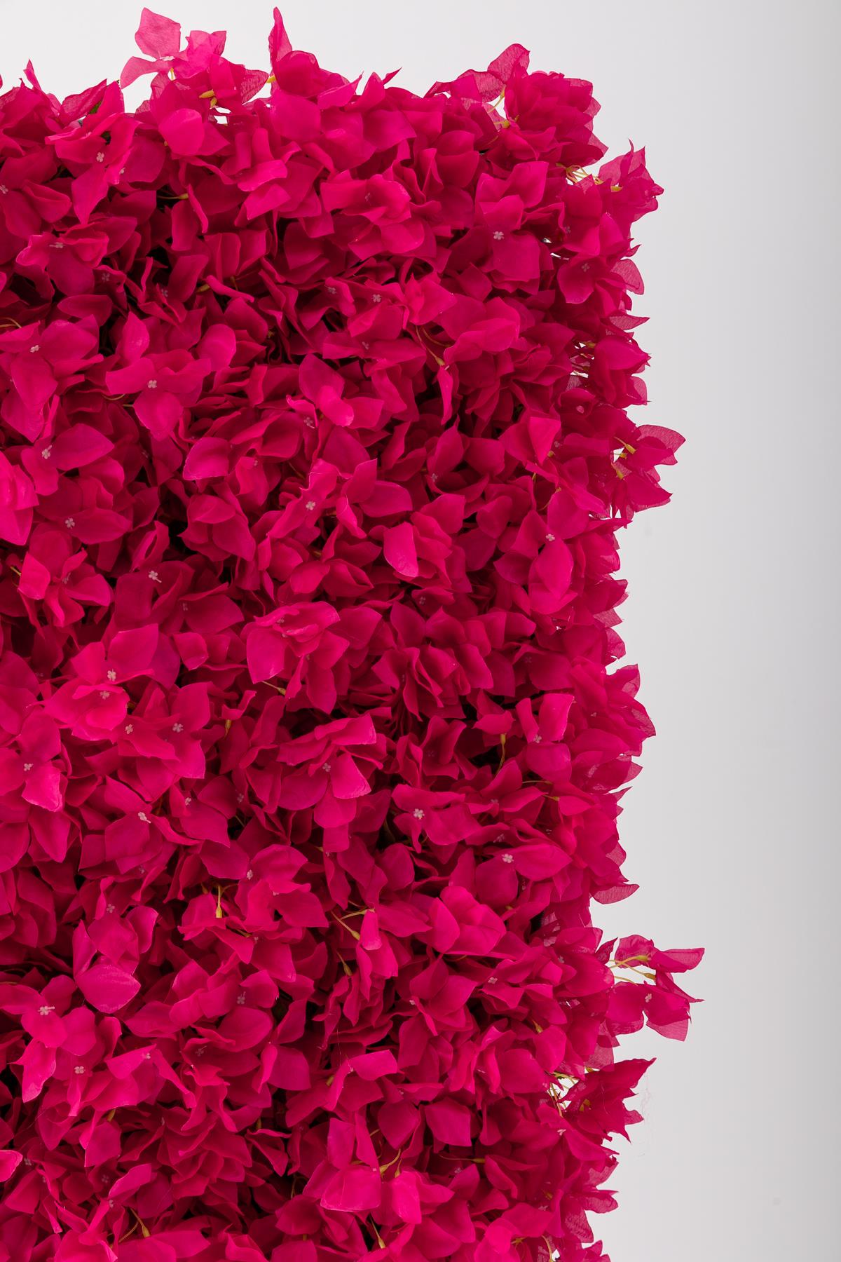 Yapay Çiçek Duvarı 100x100 Fuşya