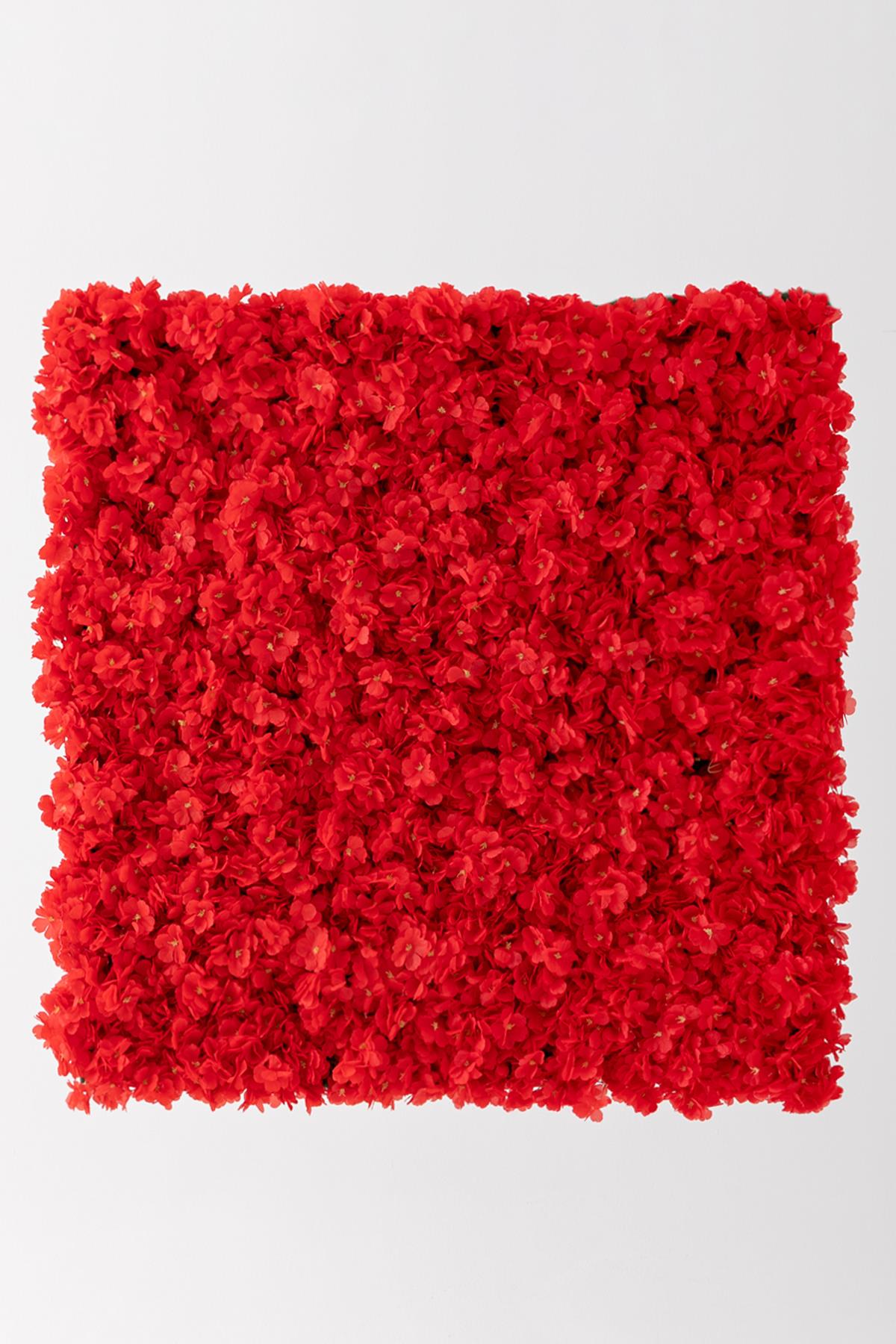 Yapay Çiçek Duvarı 100x100 Kırmızı