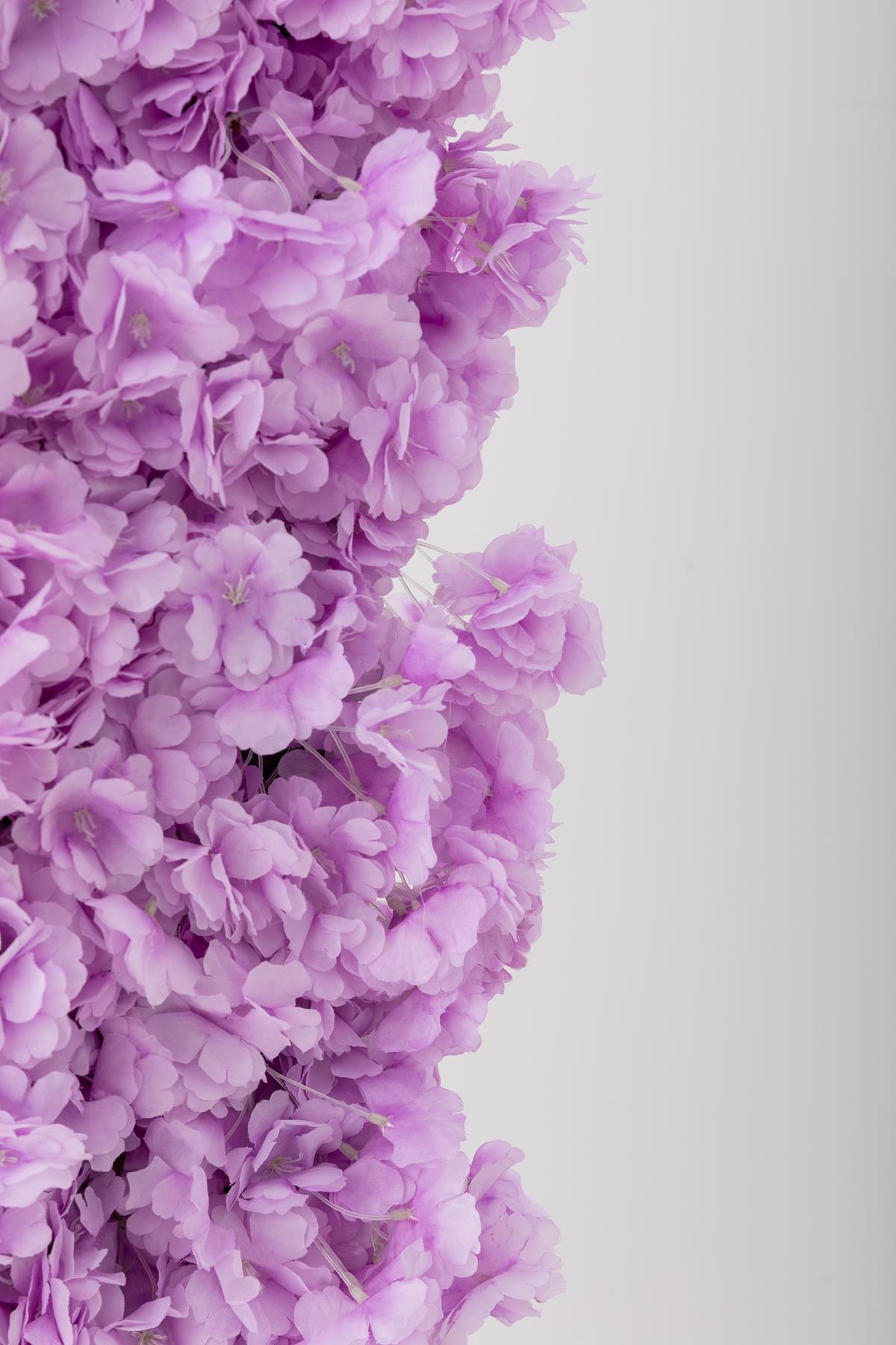 Yapay Çiçek Duvarı 100x100 Mor