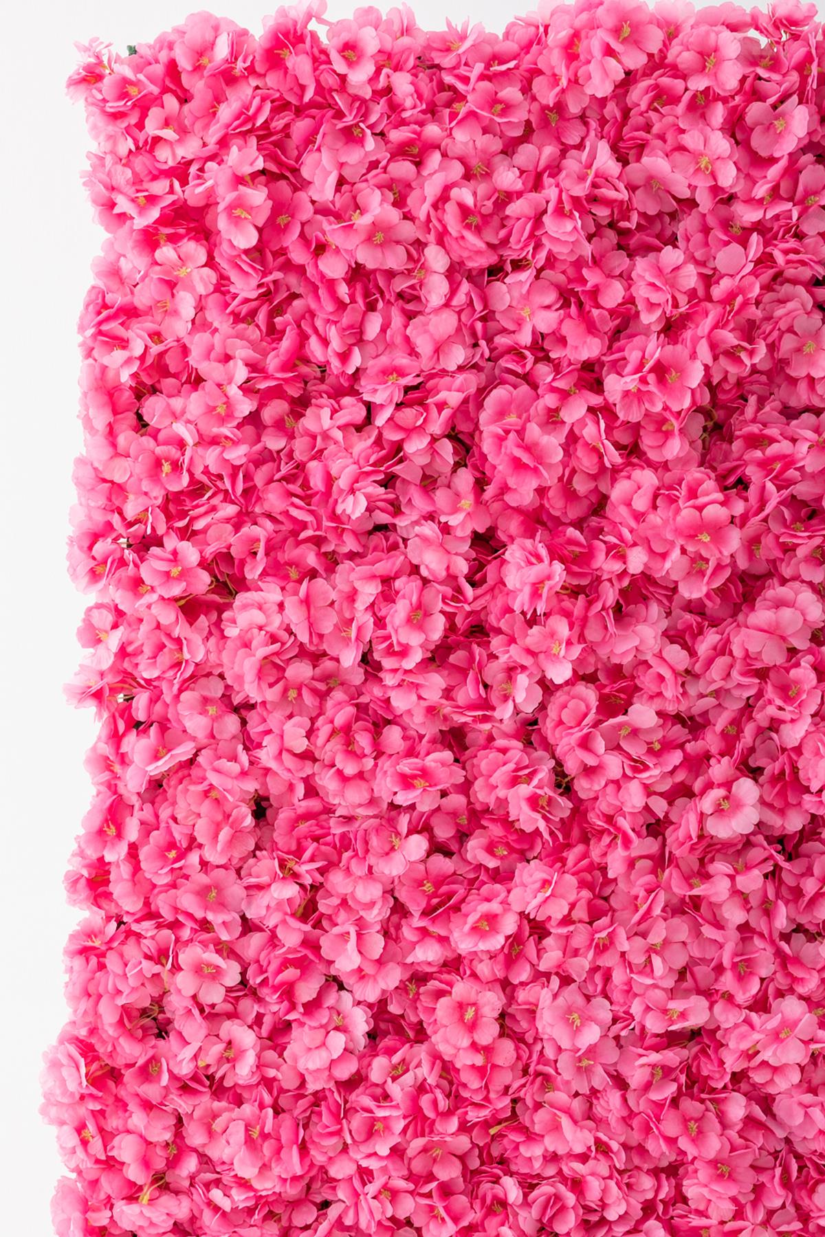 Yapay Çiçek Duvarı 100x100 Pembe