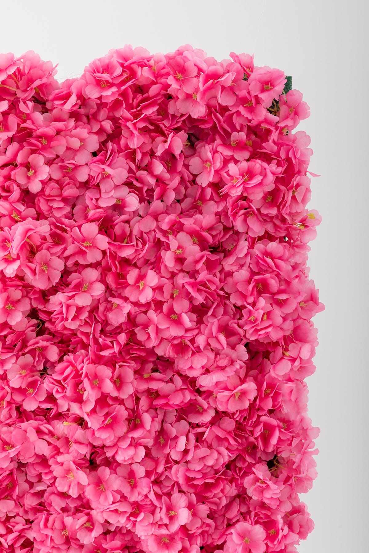 Yapay Çiçek Duvarı 100x100 Pembe