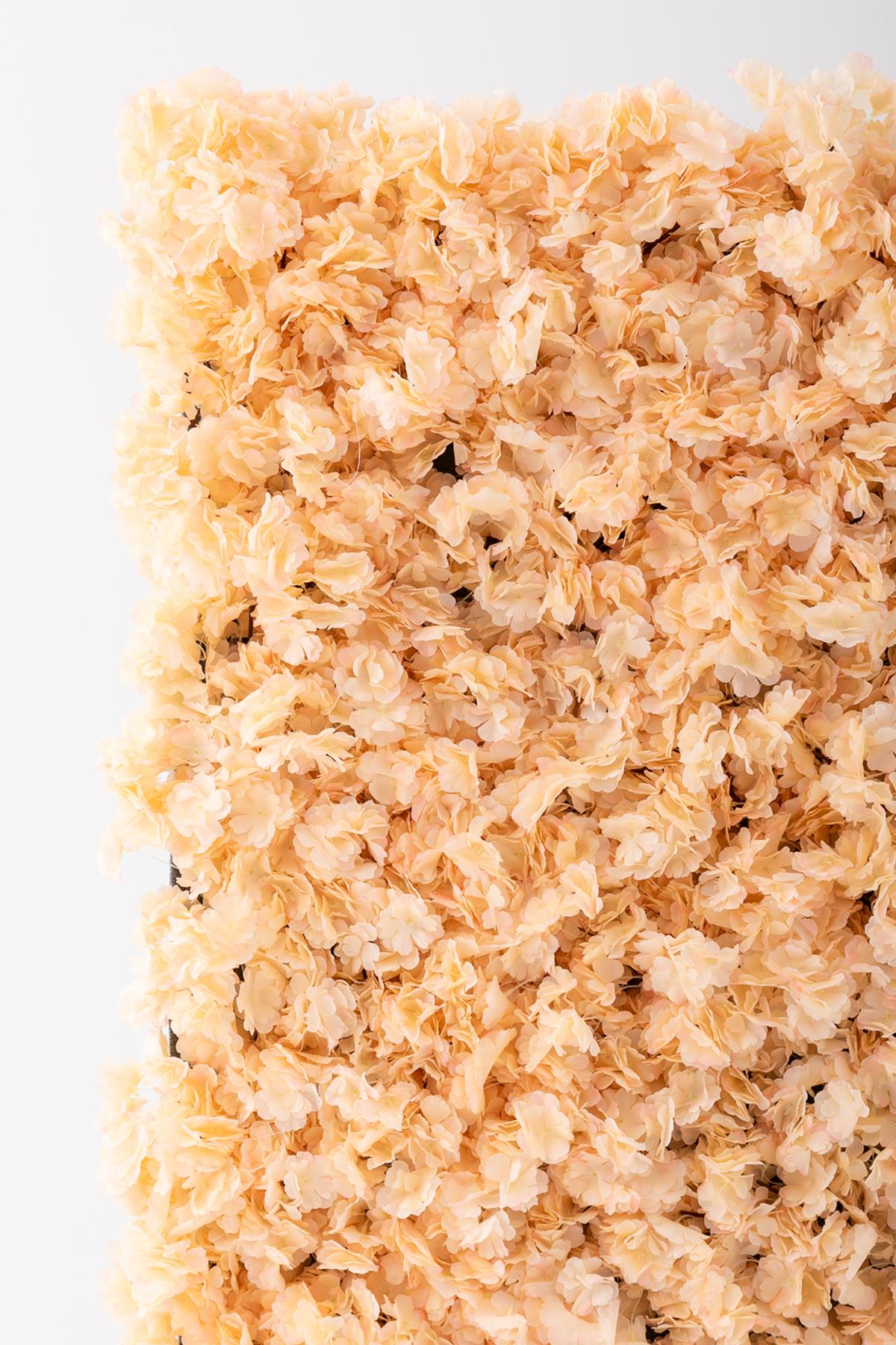 Yapay Çiçek Duvarı 100x100 Somon