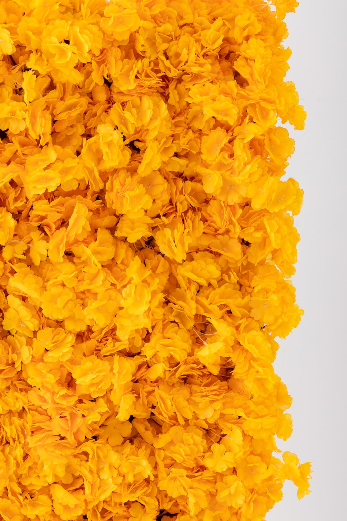 Yapay Çiçek Duvarı 100x100 Turuncu