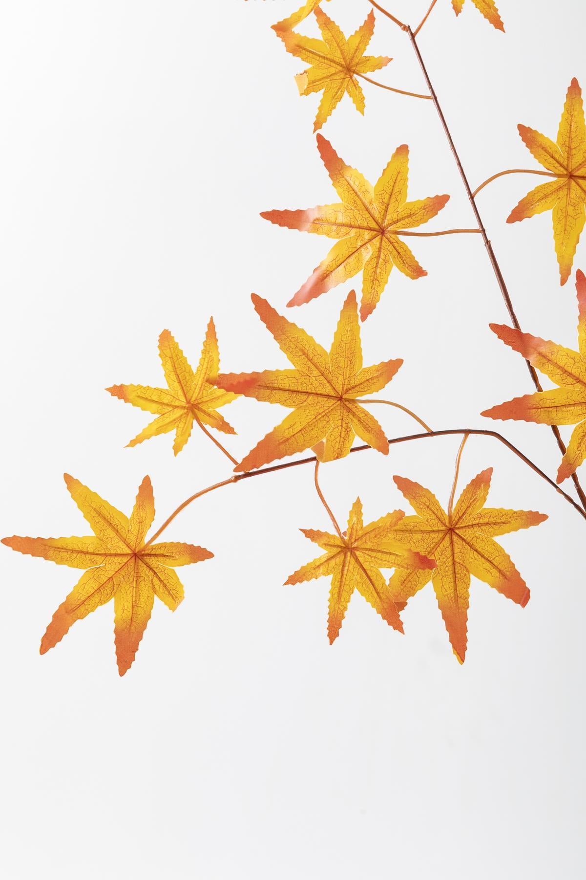 Yapay Çınar Yaprağı Demeti 12'li Sarı