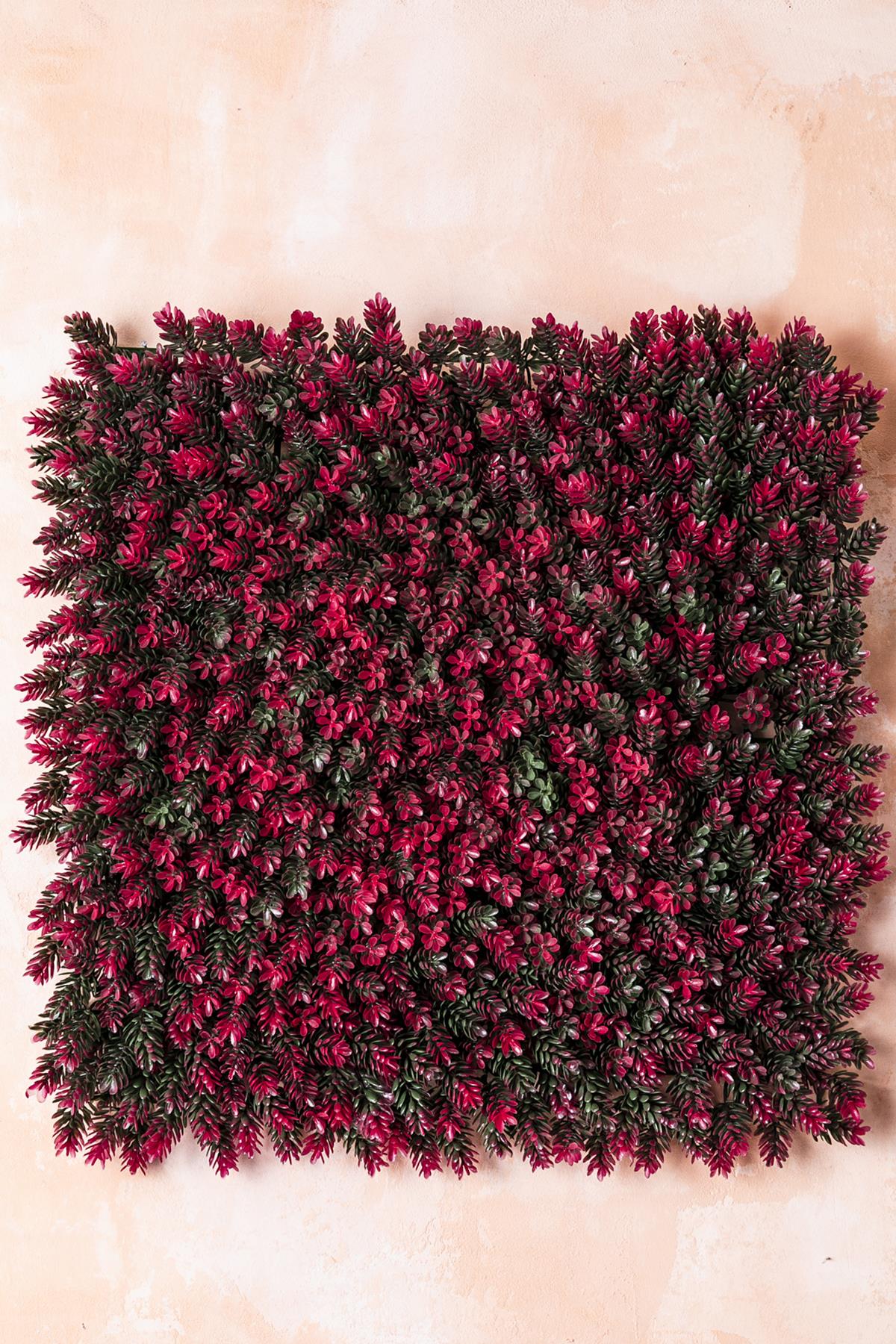 Yapay Duvar Paneli (Uv) Korumalı Çamdalı Kırmızı 50*50 (Uv)