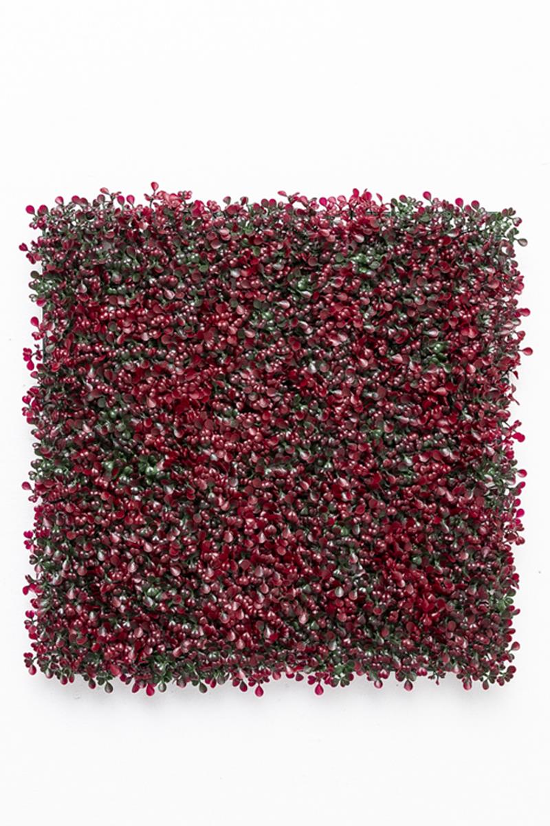 Yapay Duvar Paneli Uv Korumalı Kırmızı Şimşir 50*50