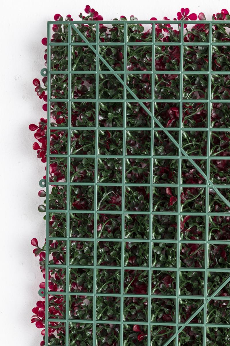 Yapay Duvar Paneli Uv Korumalı Kırmızı Şimşir 50*50