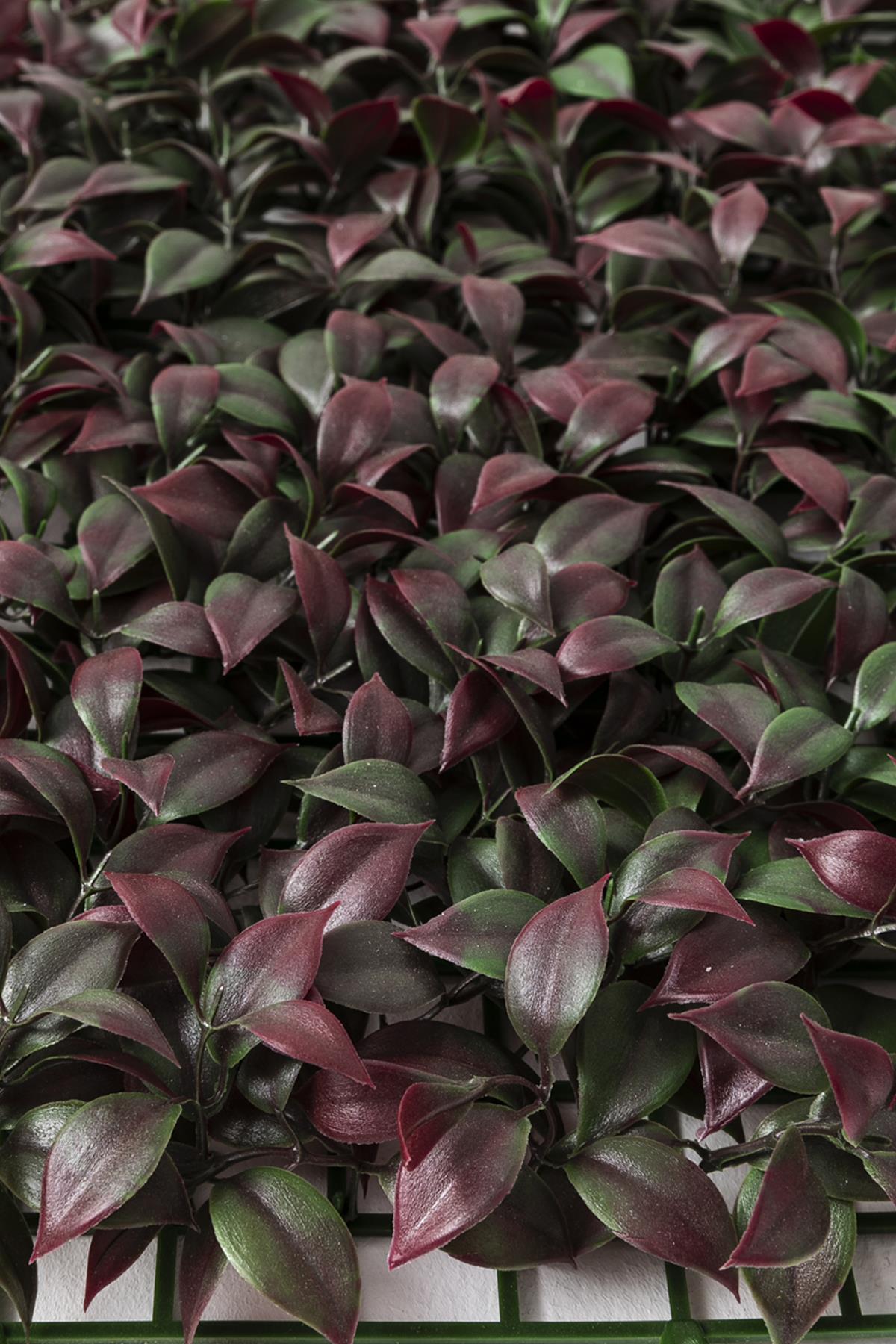 Yapay Duvar Paneli Uv Korumalı Limon Dalı Bordo Yeşil 50*50
