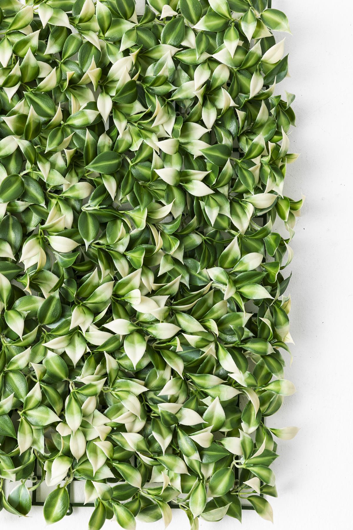 Yapay Duvar Paneli Uv Korumalı Limon Dalı Yeşil Beyaz 50*50