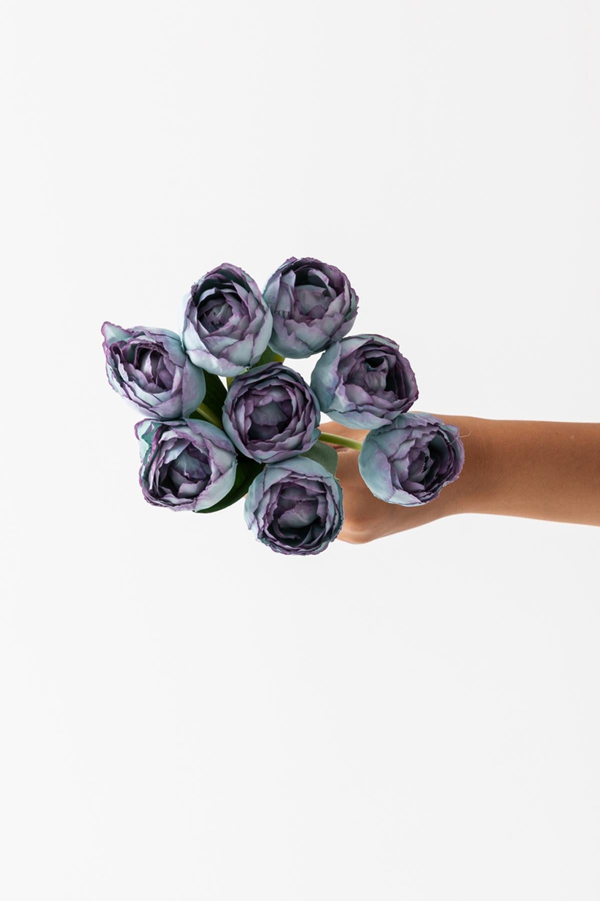 Yapay Gelin Eli Demeti 35 Cm 8 Dal Mavi