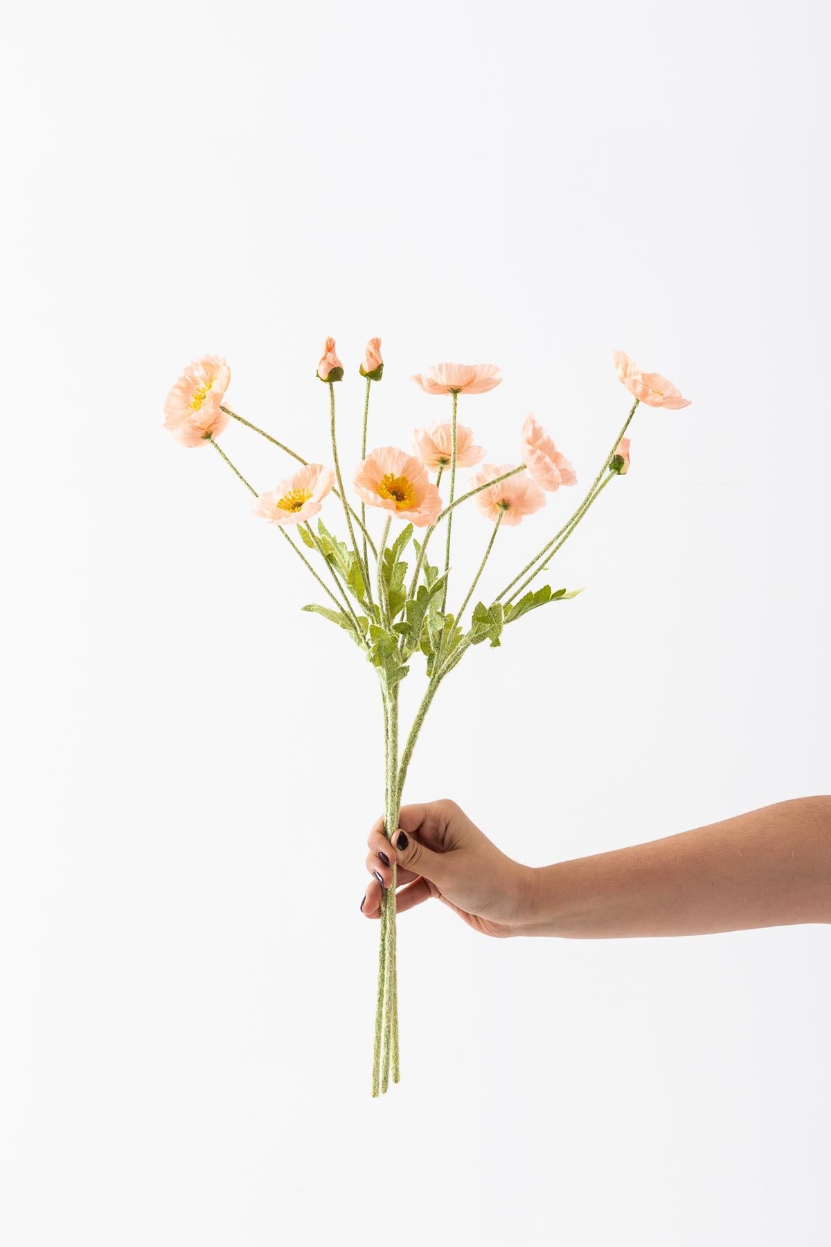 Yapay Gelincik Çiçeği 60 Cm Tek Dal Somon