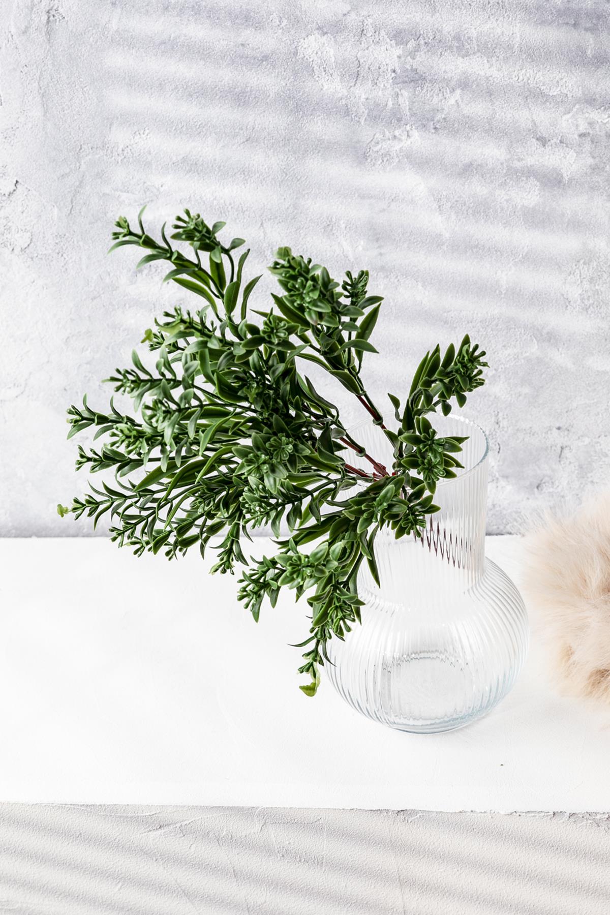 Yapay Ihlamur Demeti Koyu Yeşil 35 Cm 5 Dal(Uv)