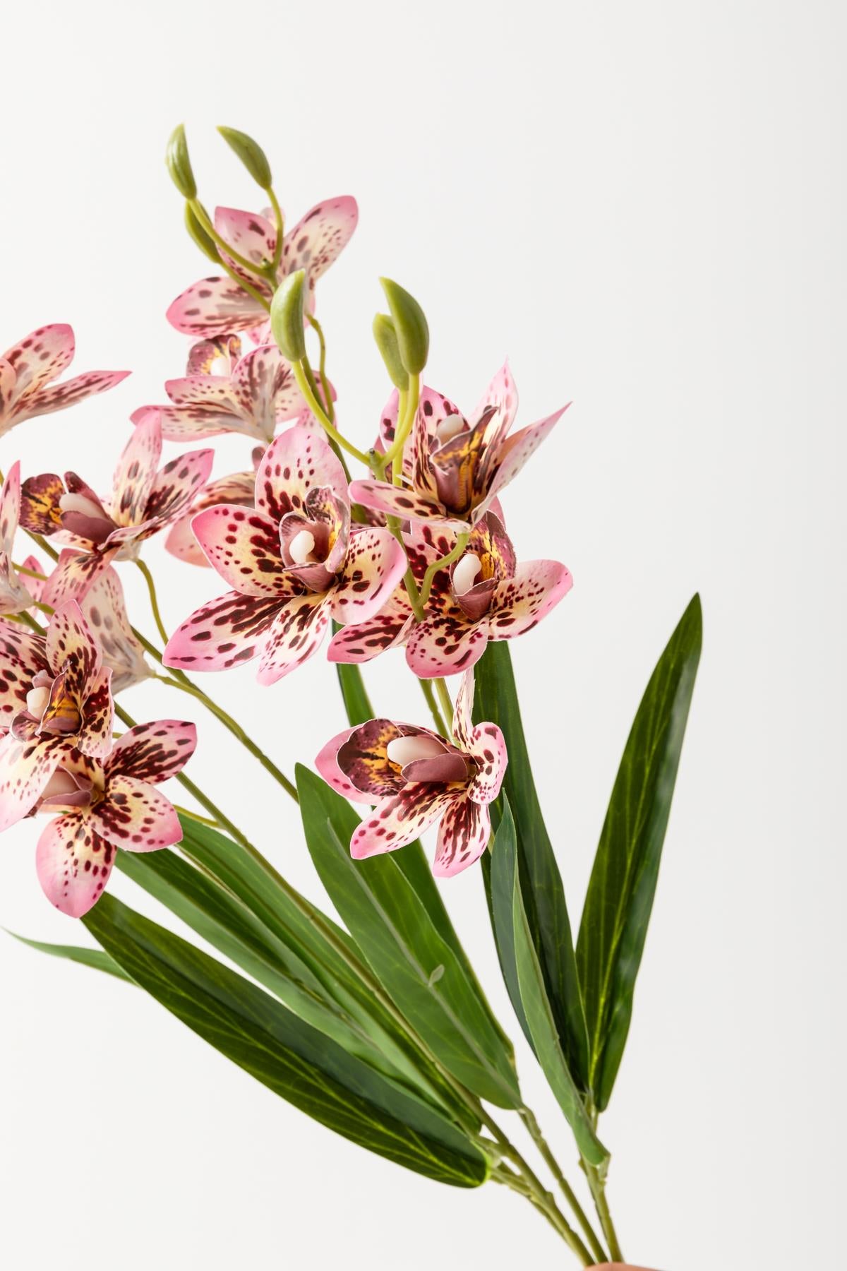 Yapay Islak Orkide Çiçeği Açık Pembe 5 Dal