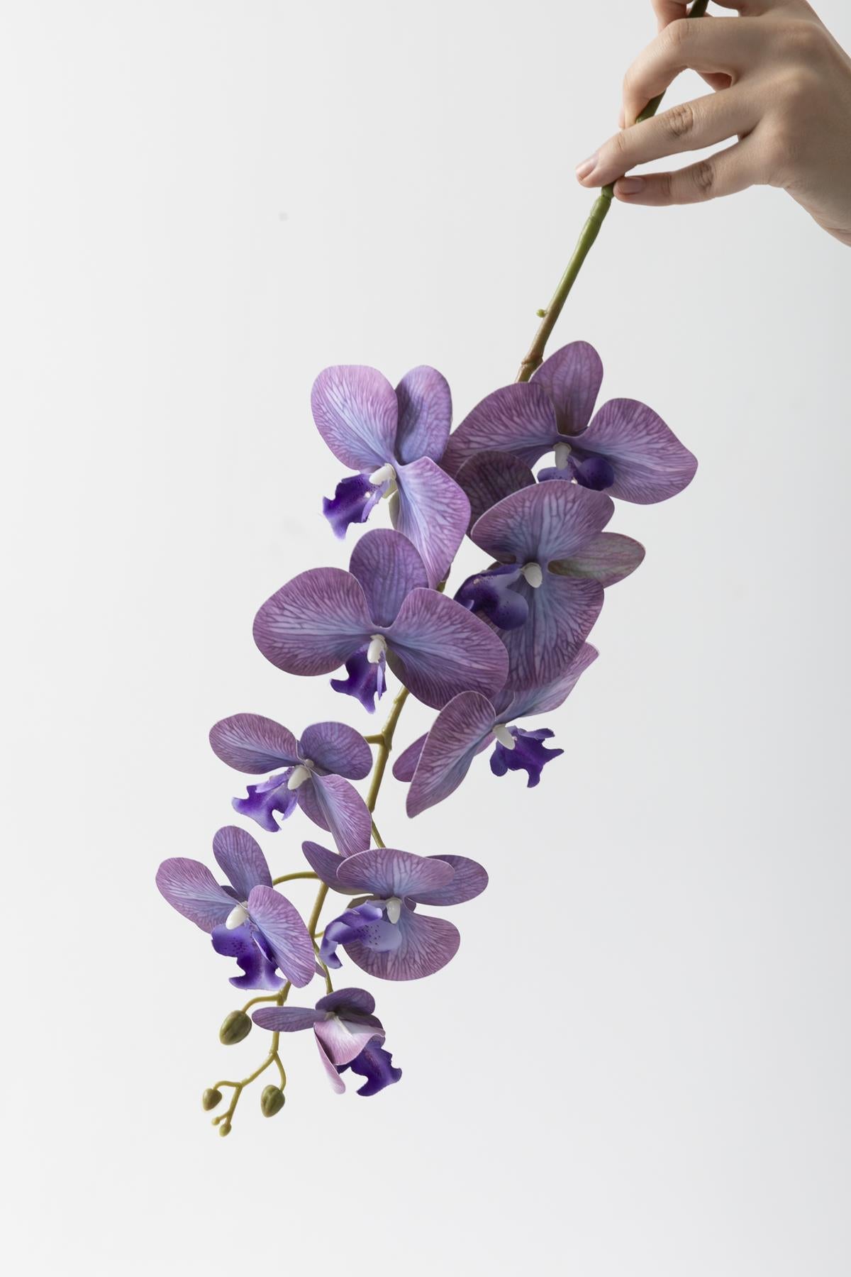 Yapay Islak Orkide Çiçeği Mor Tek Dal