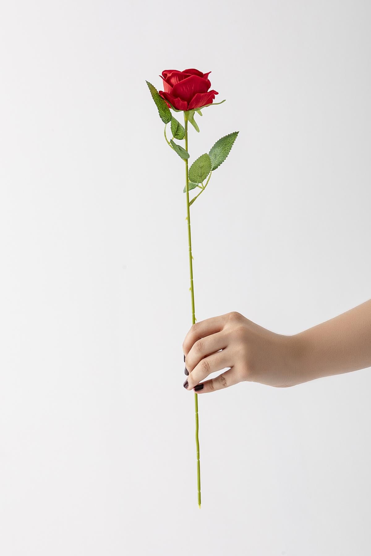 Yapay Kadife Gül Kırmızı 50 Cm