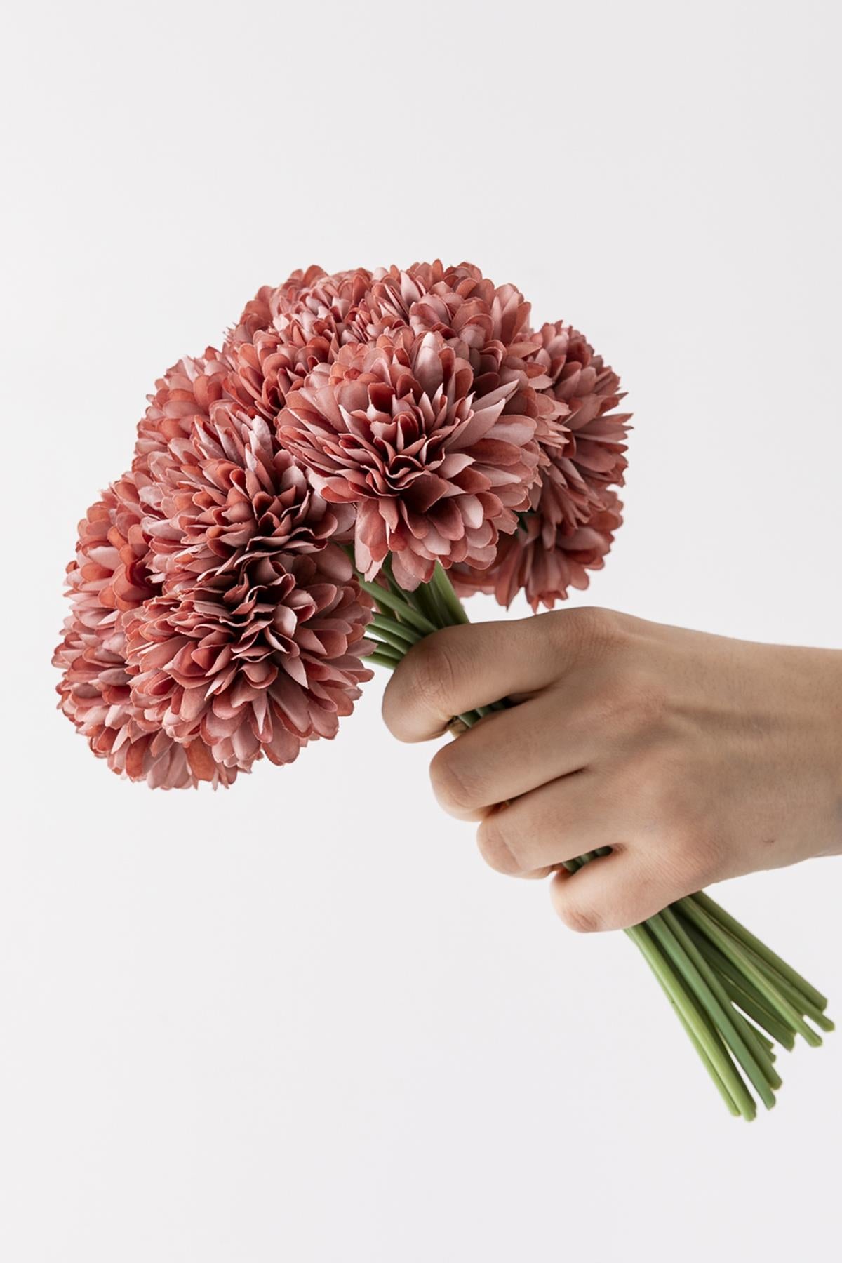 Yapay Kasımpatı Çiçeği Gül Kurusu 25 Cm 7 Dal