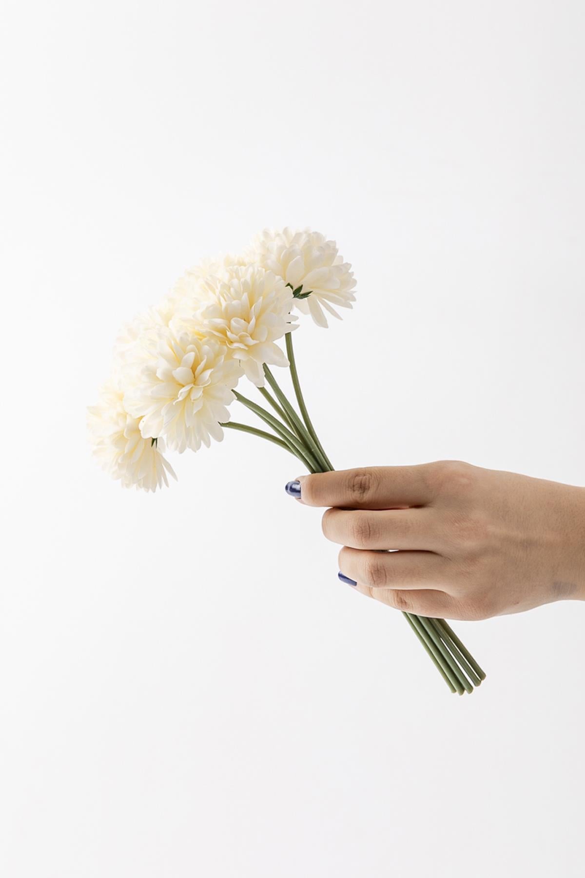 Yapay Kasımpatı Çiçeği Krem 25 Cm 7 Dal