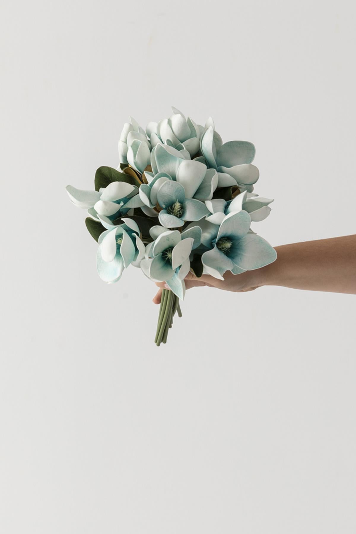 Yapay Lüx Lateks Manolya Demeti 33cm Mavi 7 Kafa