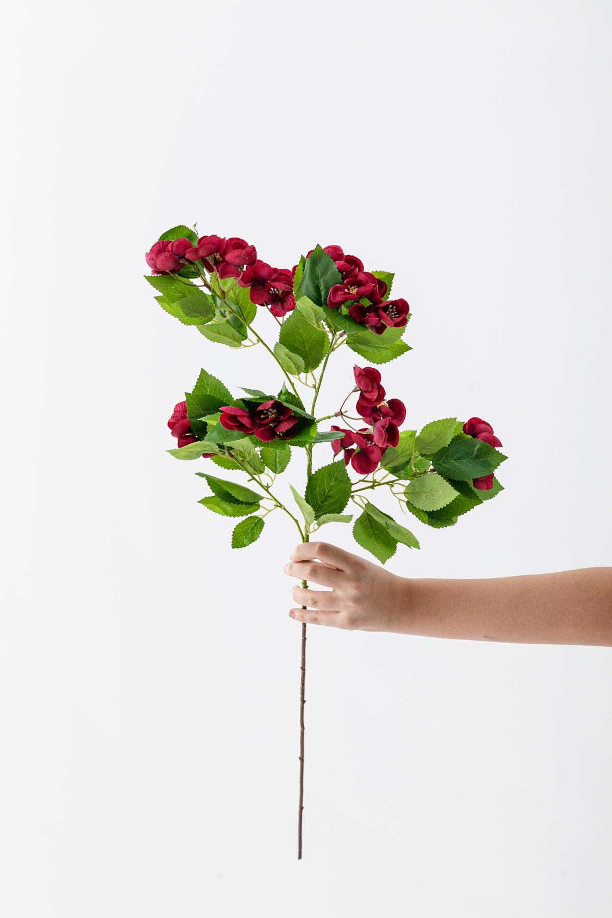 Yapay Lux Menekşe Dalı Bordo 80 cm 5 Yaprak