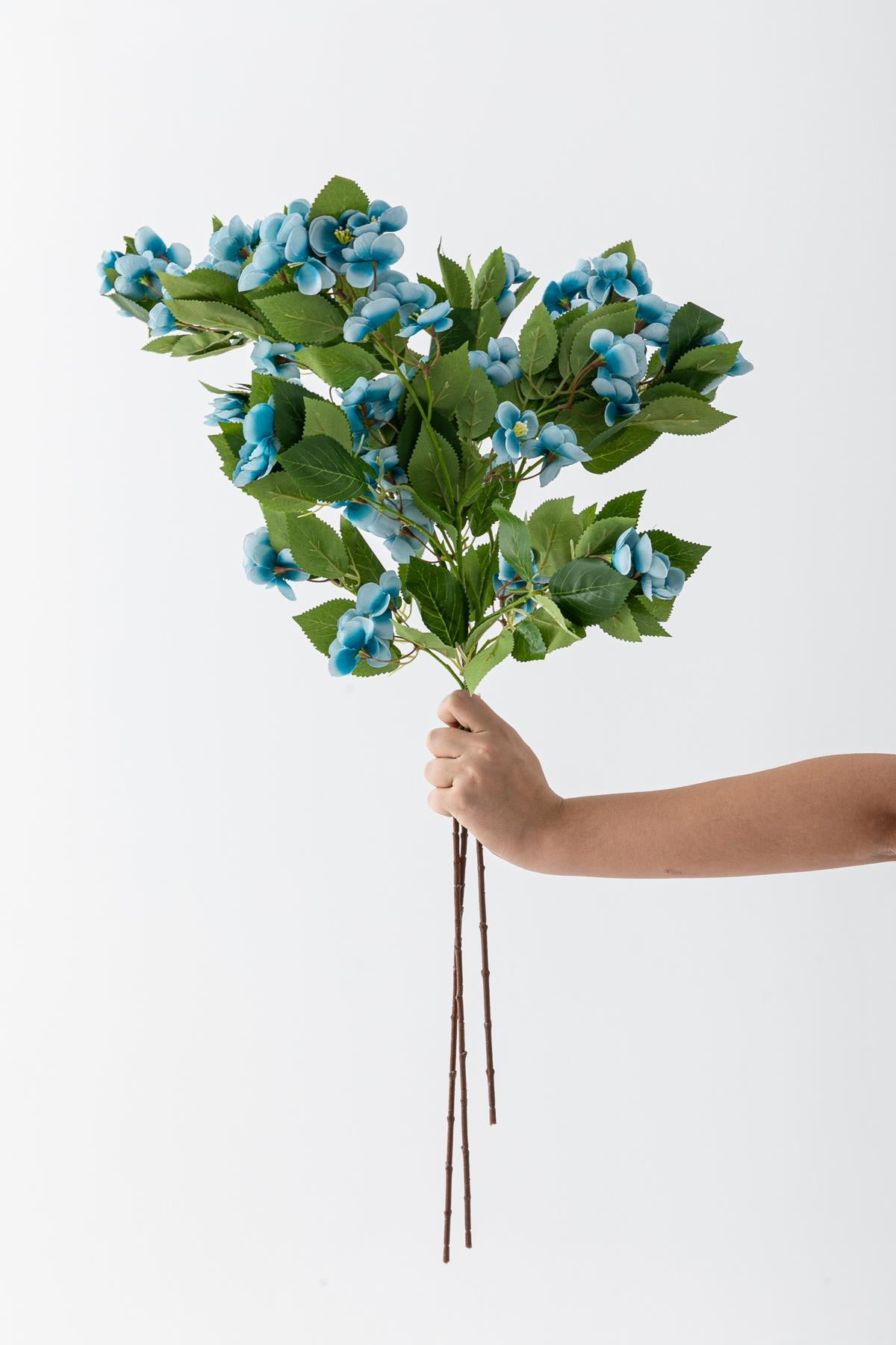Yapay Lux Menekşe Dalı Mavi 80 cm 5 Yaprak