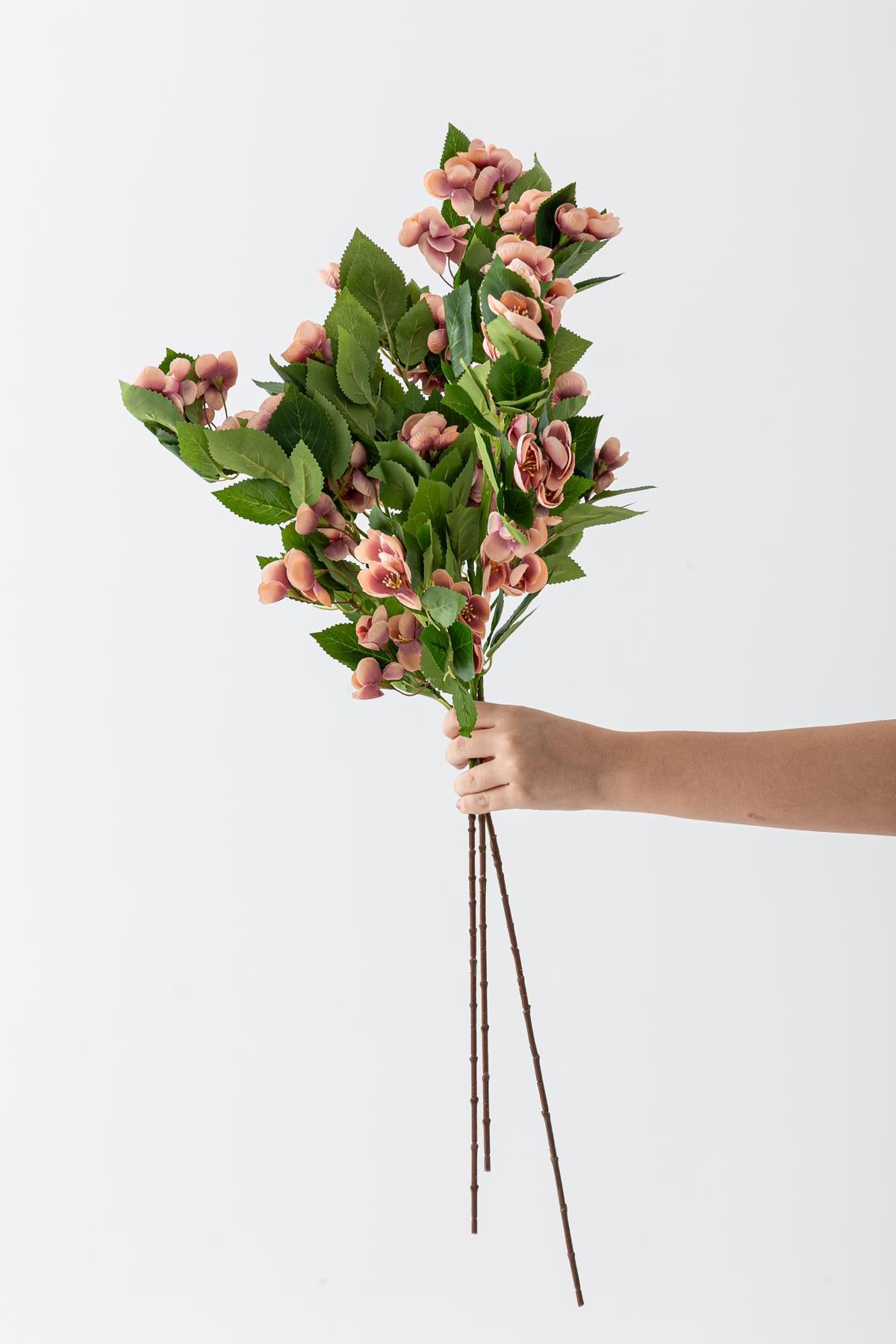 Yapay Lux Menekşe Dalı Pudra Pembe 80 cm 5 Yaprak
