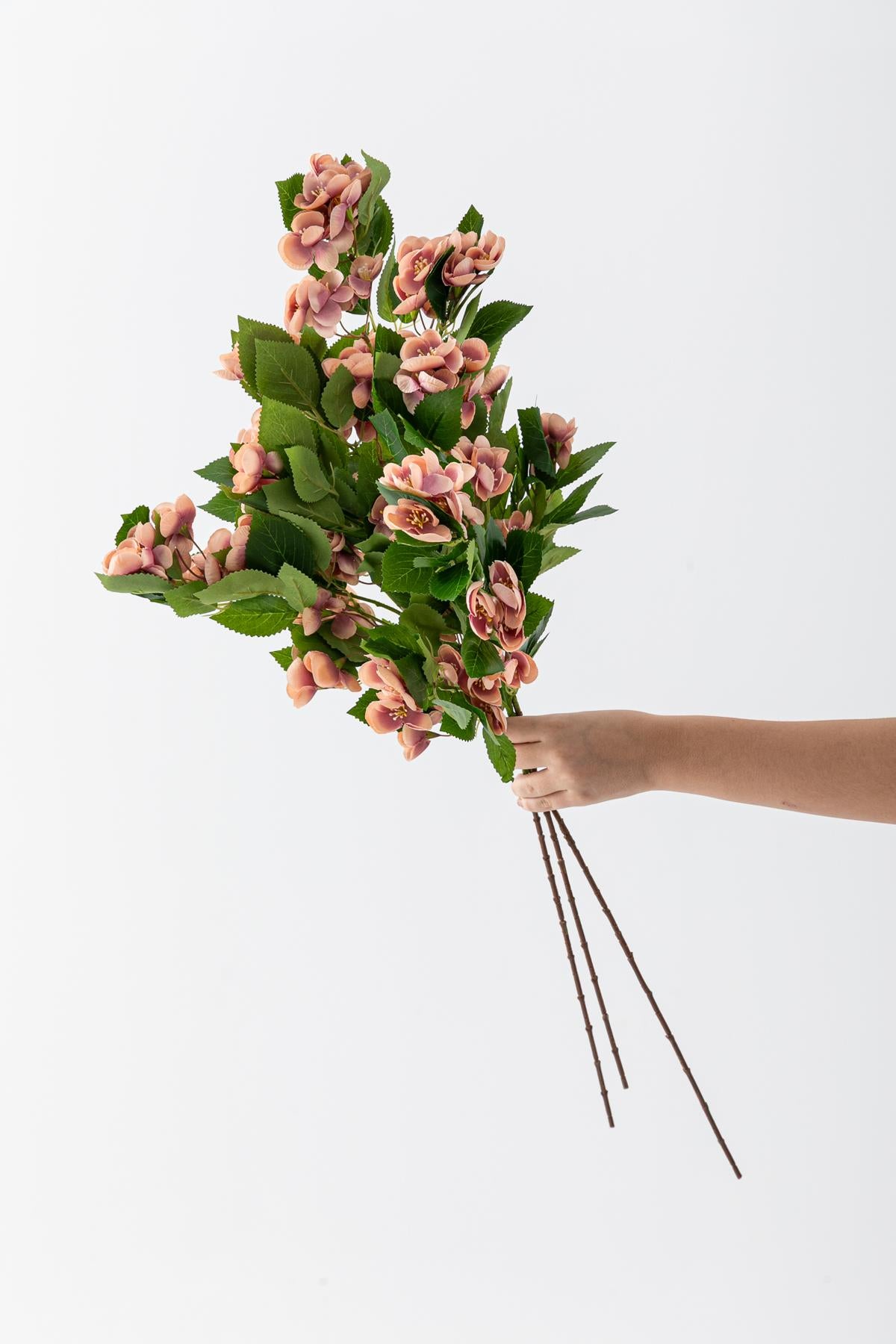 Yapay Lux Menekşe Dalı Pudra Pembe 80 cm 5 Yaprak
