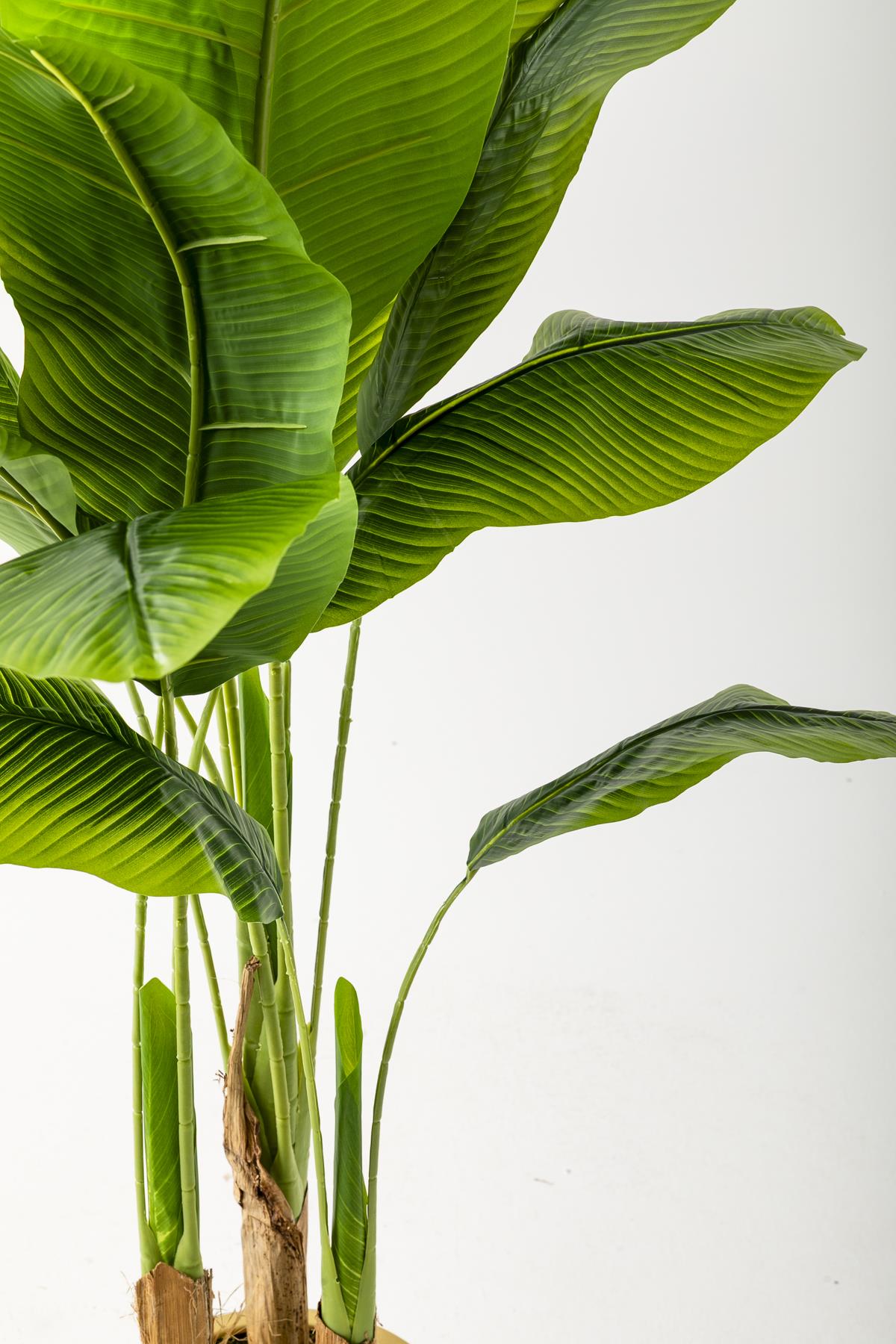 Yapay Muz Ağacı 160 Cm Kahverengi Gold Metal Saksı