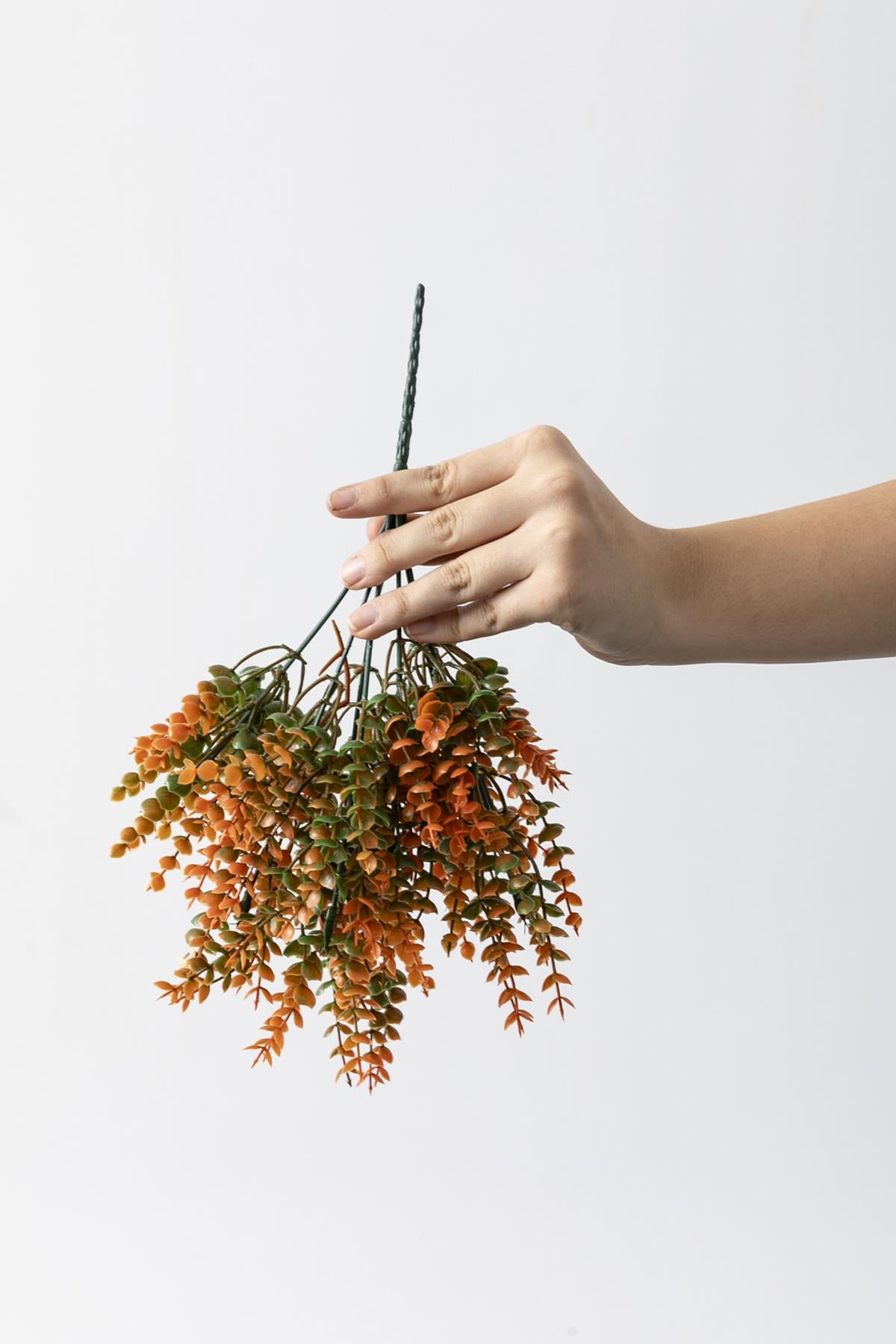 Yapay Okaliptus Demeti Turuncu 35 Cm 7 Dal