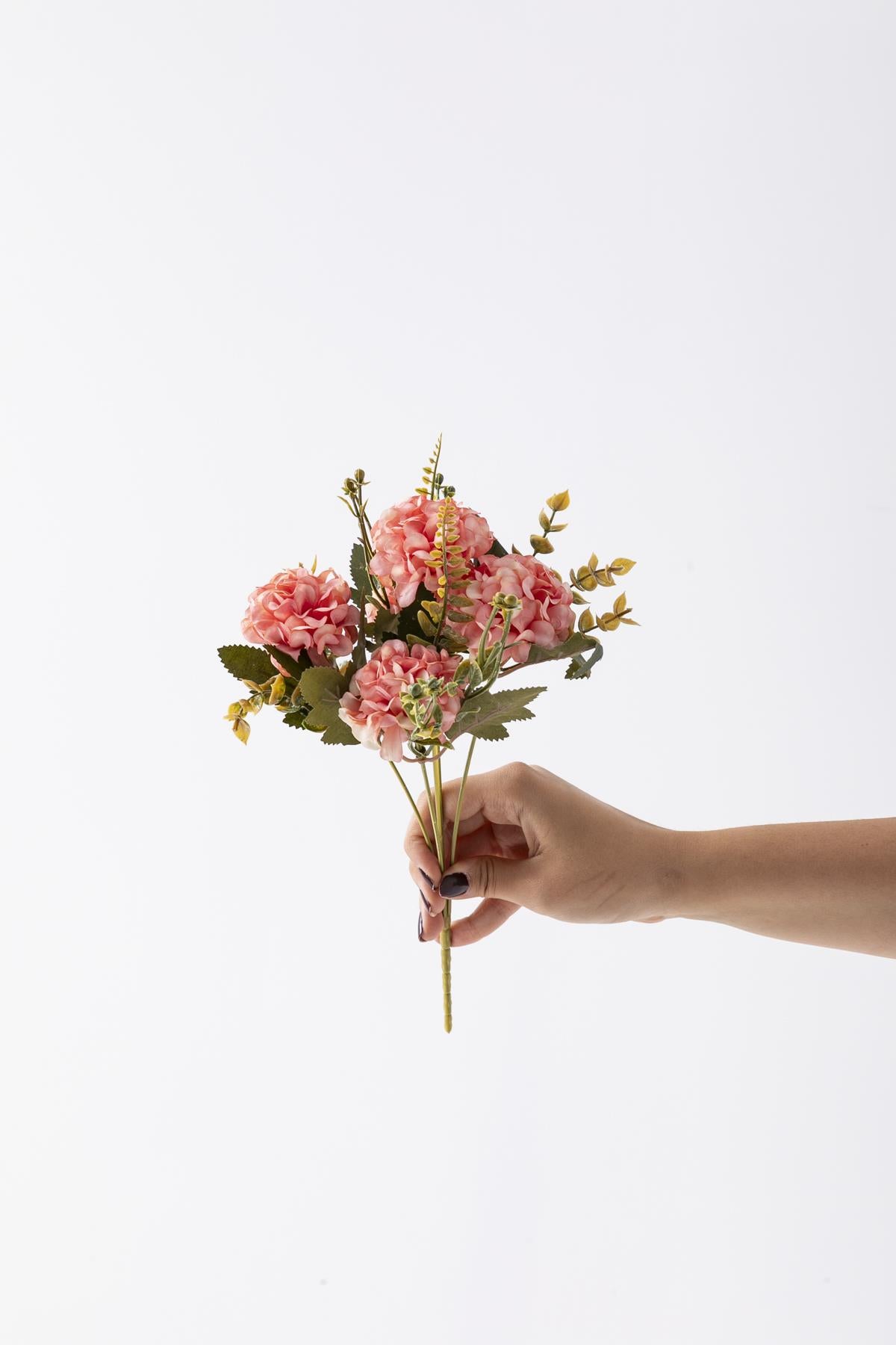 Yapay Ortanca Çiçeği 30 Cm 5 Dal Pembe