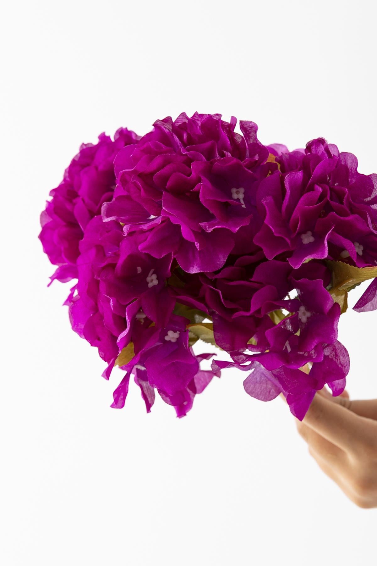 Yapay Ortanca Çiçeği 35 Cm 7 Dal Mor